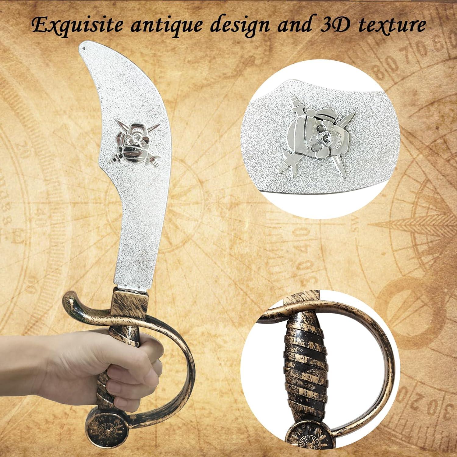 Juego de 6 espadas piratas Pemalin 34 cm para niños