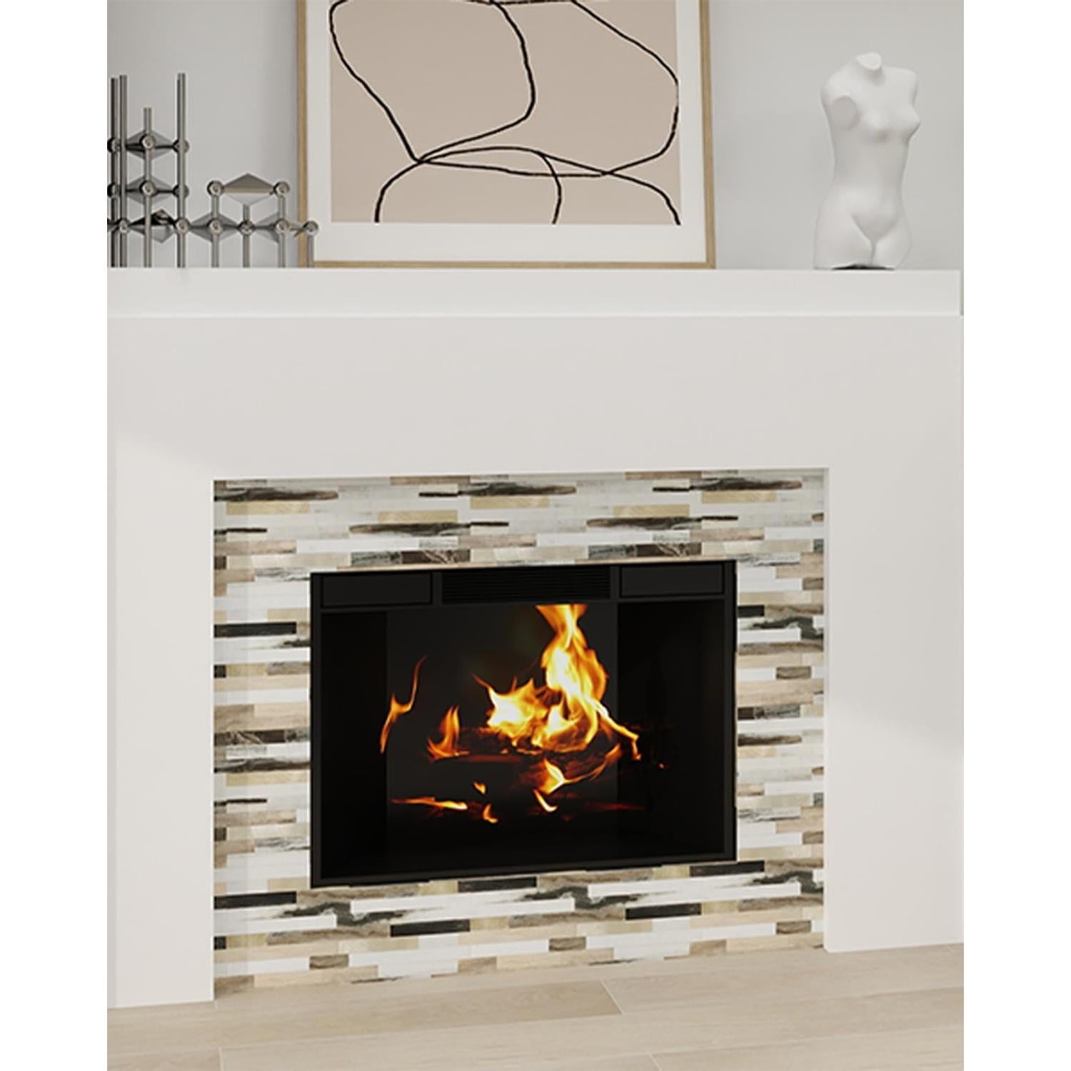 KASARO Azulejo Autoadhesivo 20 Piezas Mármol Marrón Blanco