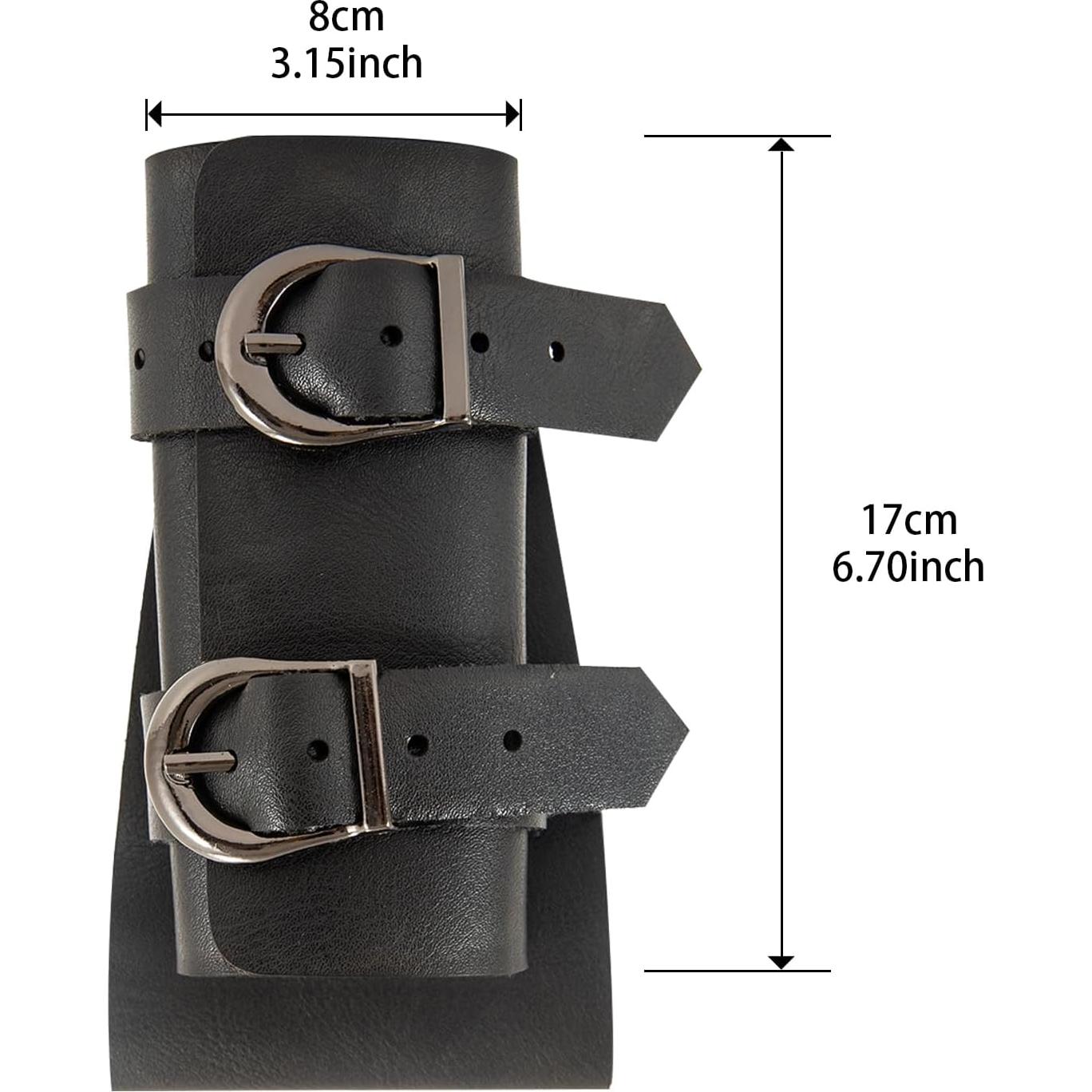 Funda de Daga Medieval Degpum Ajustable de Cuero Negro