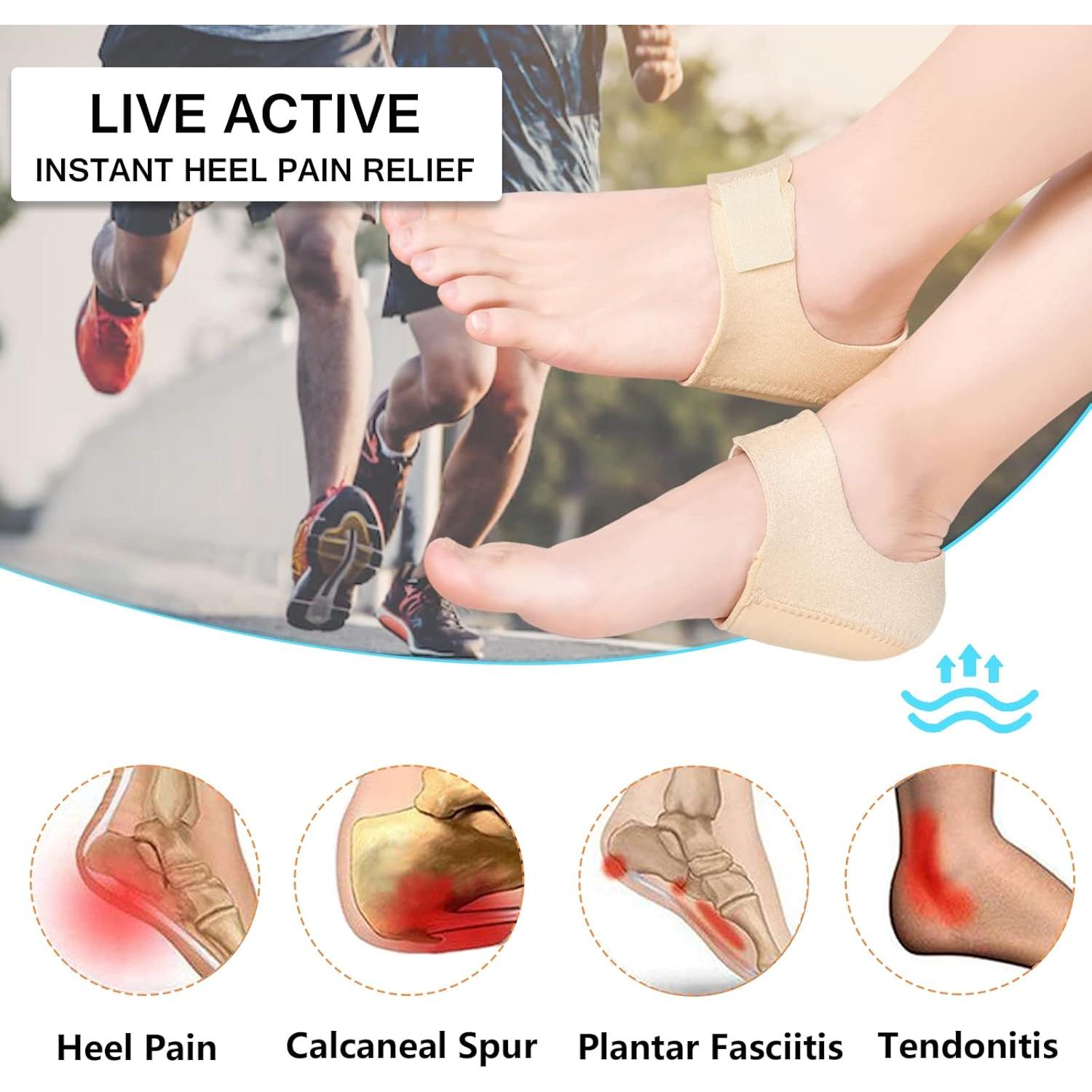 Protectores de Talón JUMPOW Beige - Alivio para Fascitis Plantar