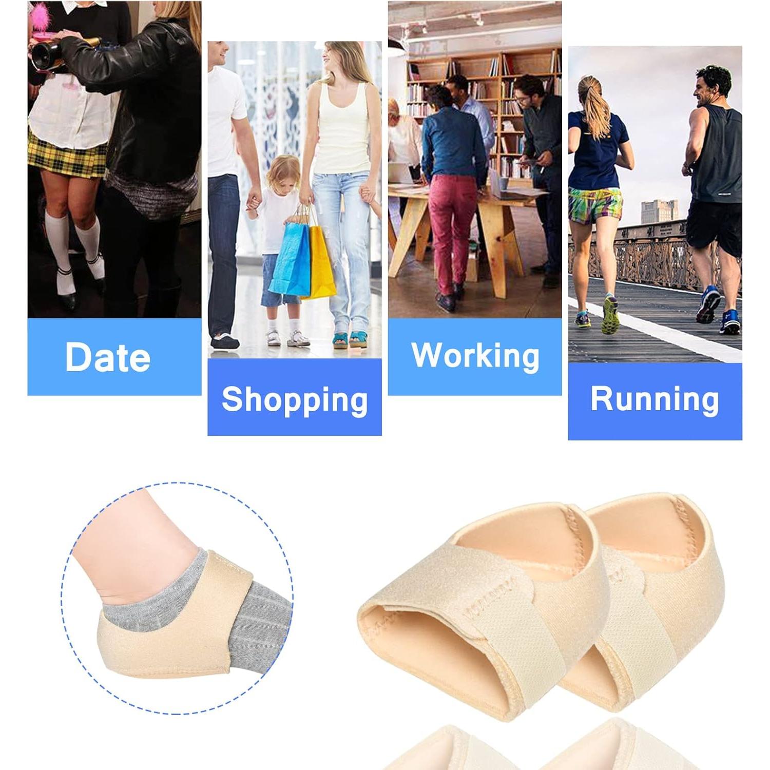 Protectores de Talón JUMPOW Beige - Alivio para Fascitis Plantar