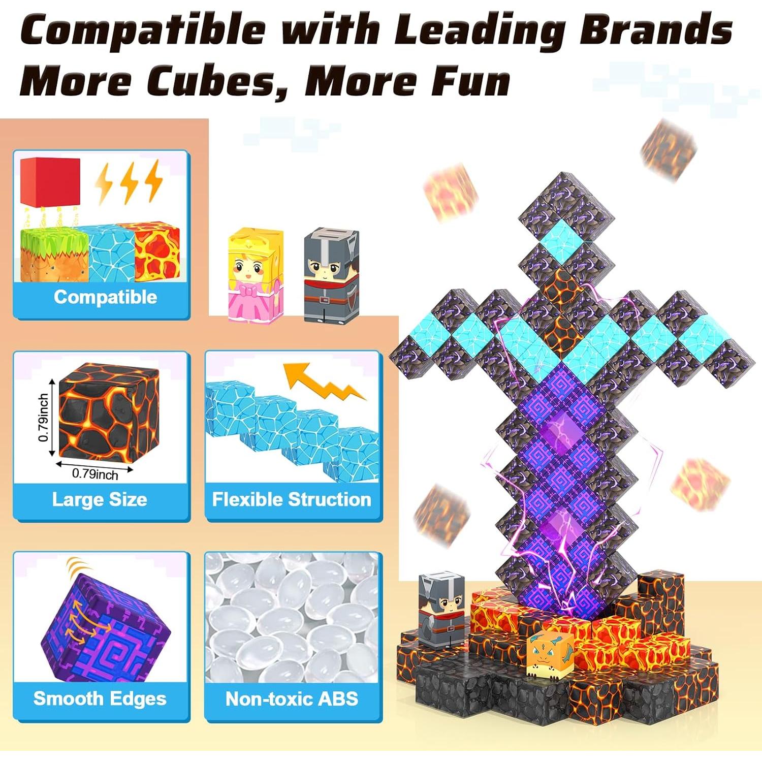 Bloques Magnéticos Coodoo 110 Piezas Juguetes STEM 3-8 Años