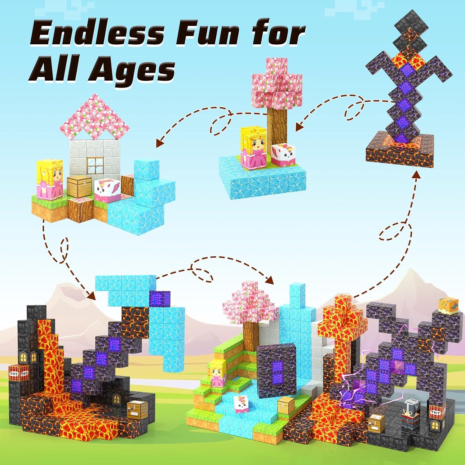 Bloques Magnéticos Coodoo 110 Piezas Juguetes STEM 3-8 Años