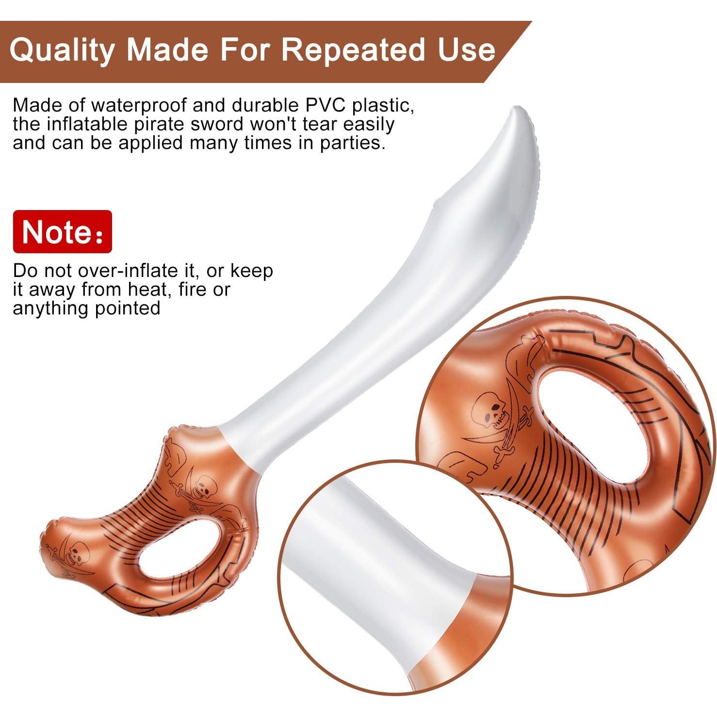 12 Espadas Inflables de Pirata Boao 58 cm para Fiestas