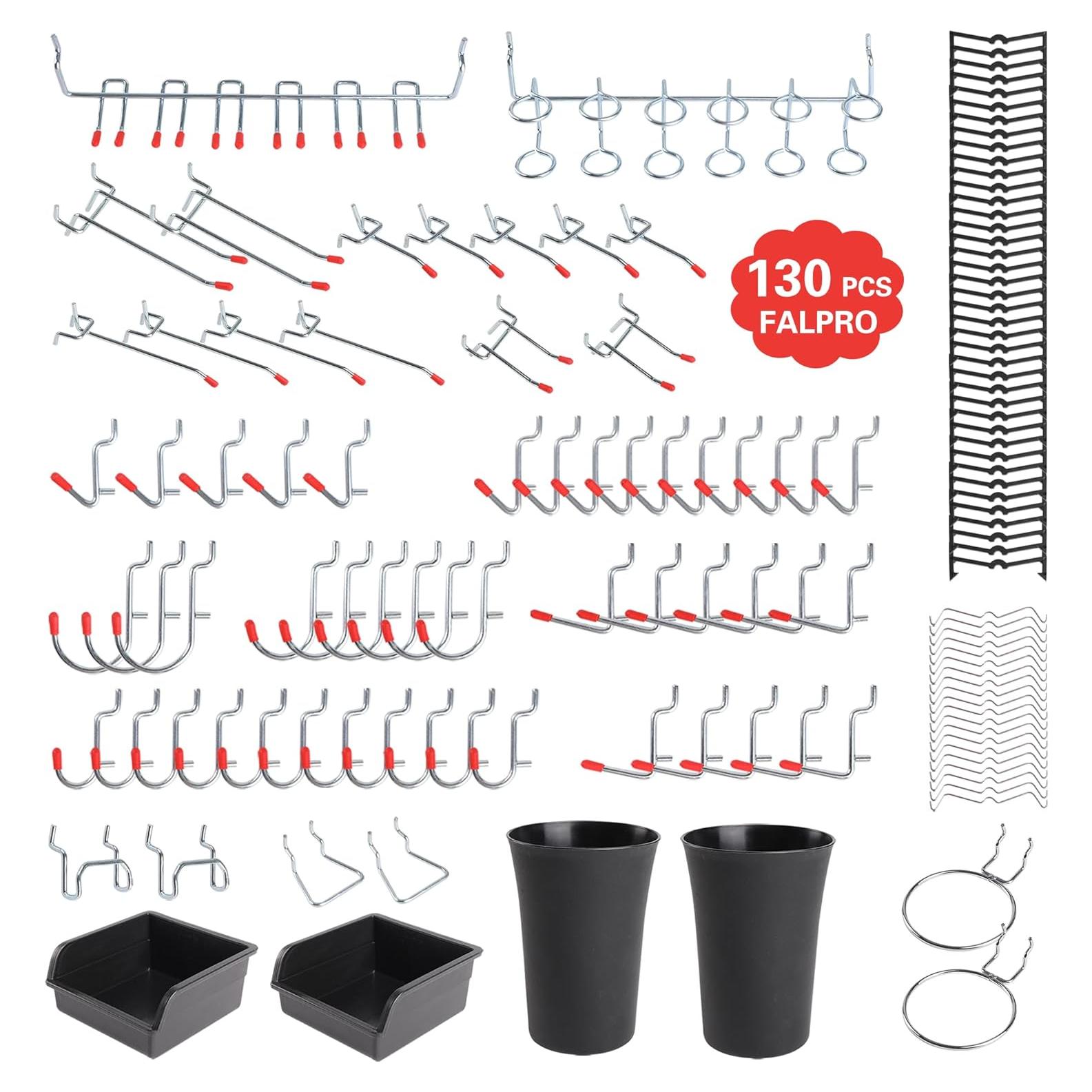 Juego de Ganchos para Tablero Perforado Falpro 130 Pcs