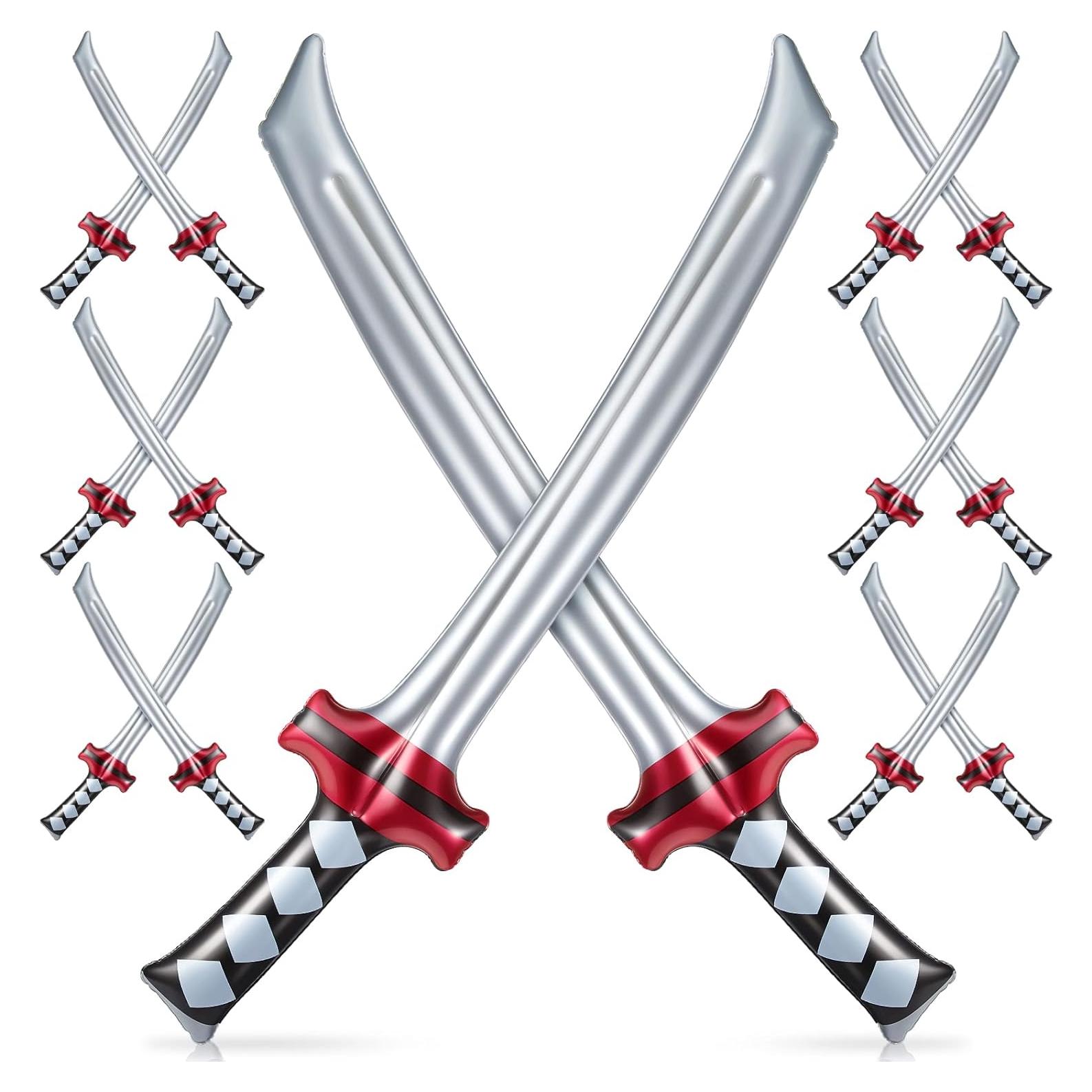 24 Espadas Ninja Inflables Deekin 75 cm Juguetes Fiesta Cumpleaños