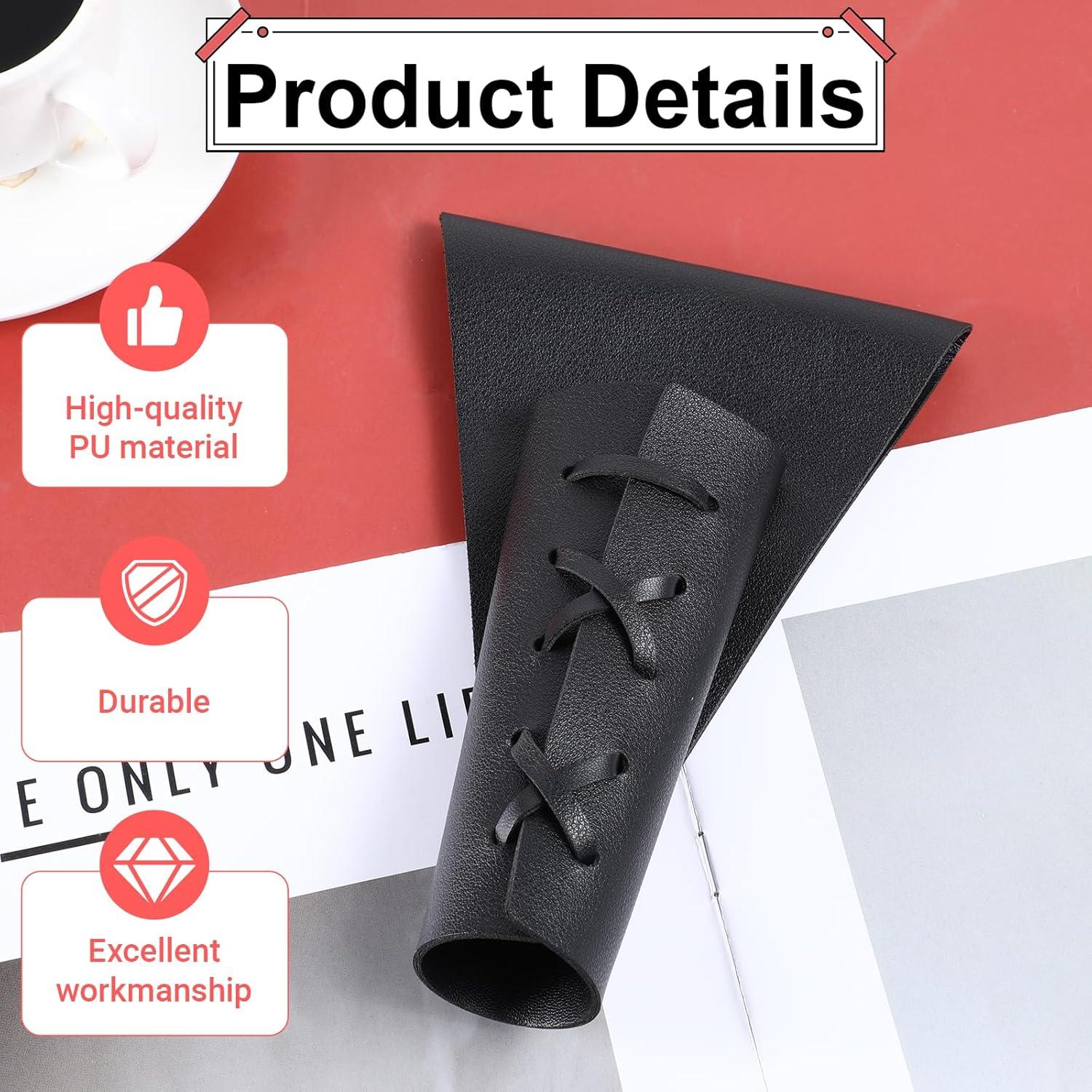 Funda de Daga Medieval de Cuero Psyqtsuary Ajustable Negra