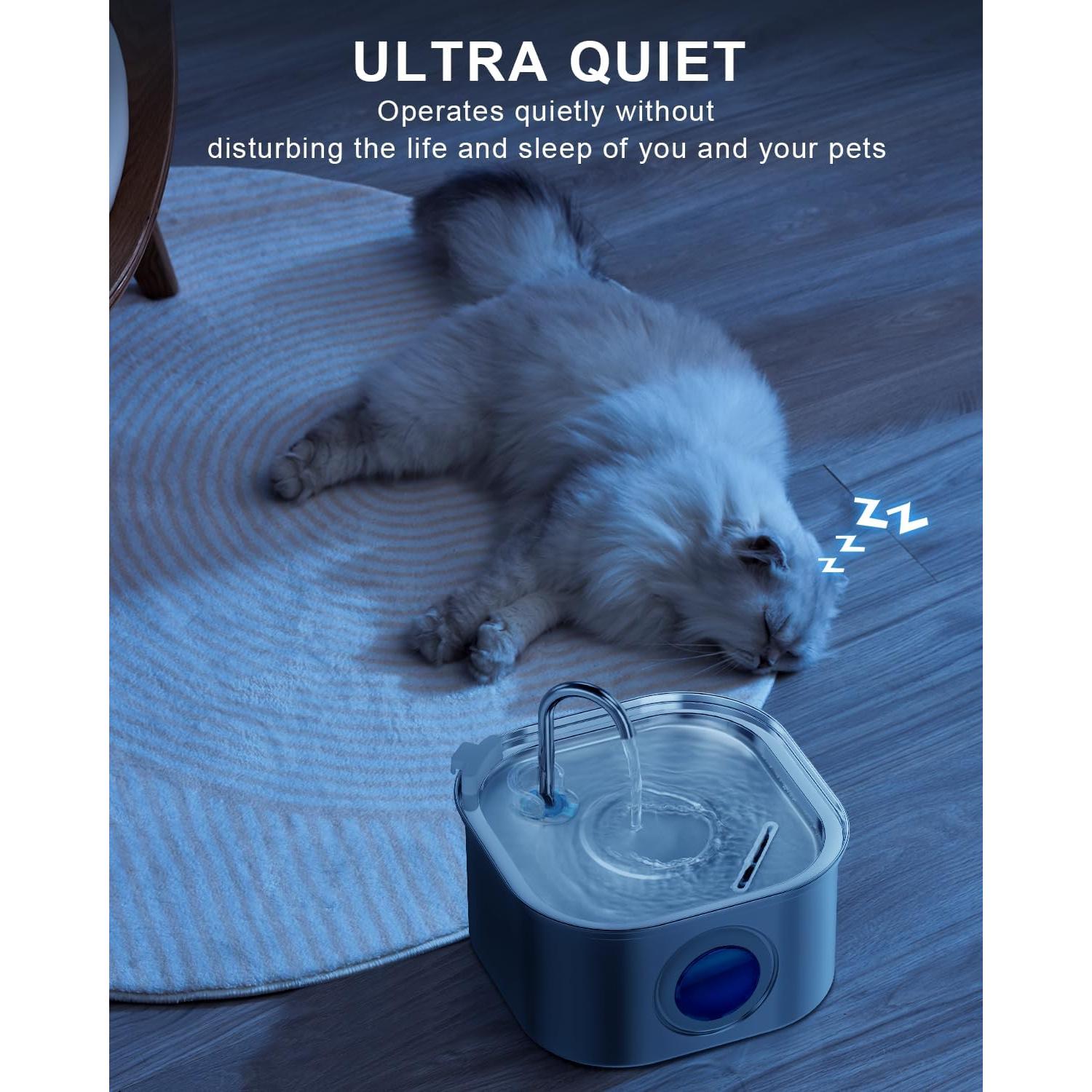 Fuente de Agua Automática para Gatos NautyPaws 3.2L Acero Inoxidable