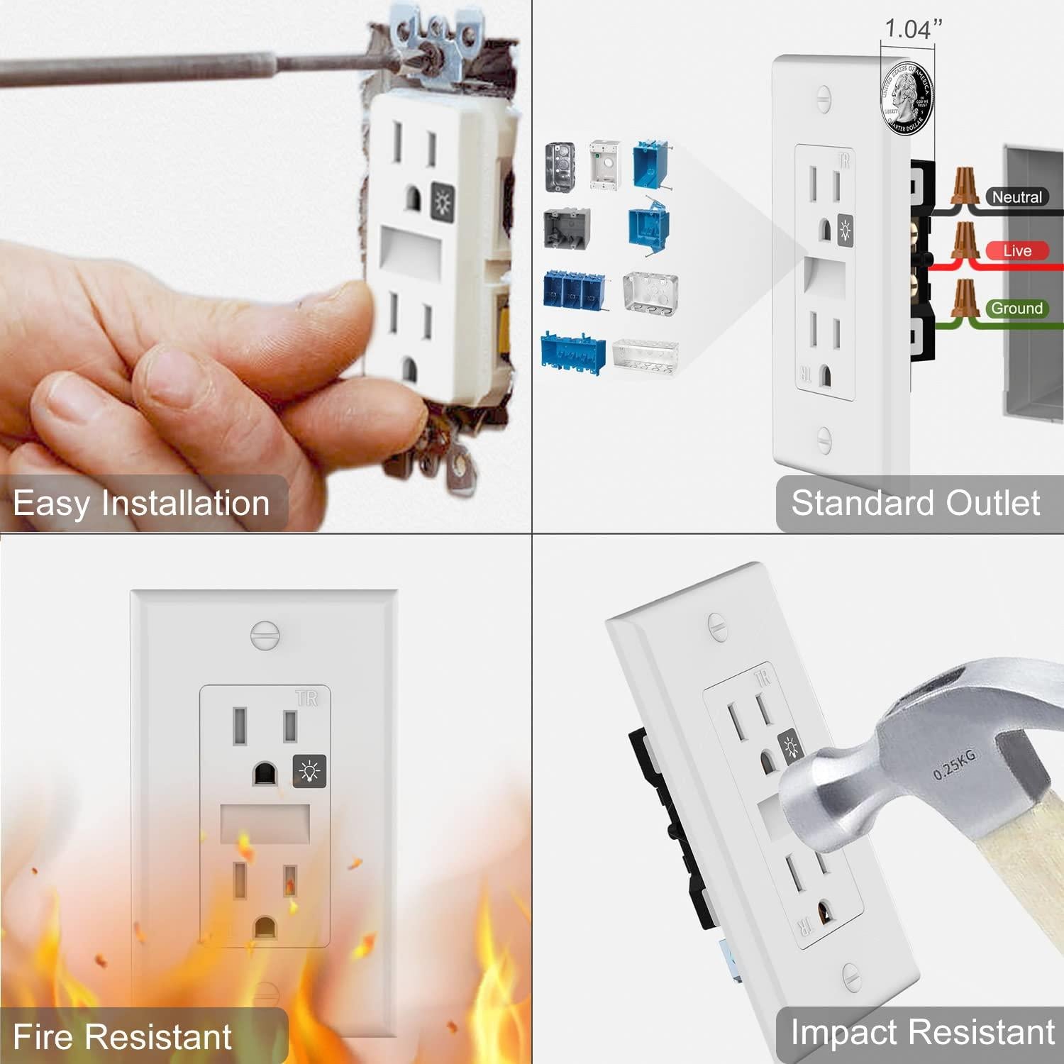 Luz Nocturna Enchufe SOZULAMP LED Blanca 0.3W 4 Pack