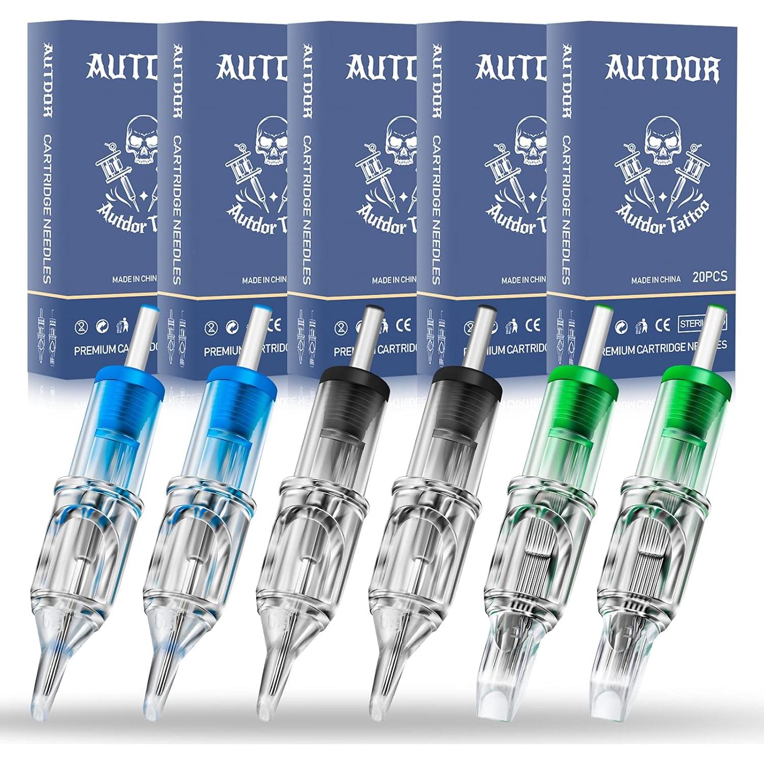 Agujas de Cartucho para Tatuaje Autdor 100Pcs Mezcladas RL RS M1