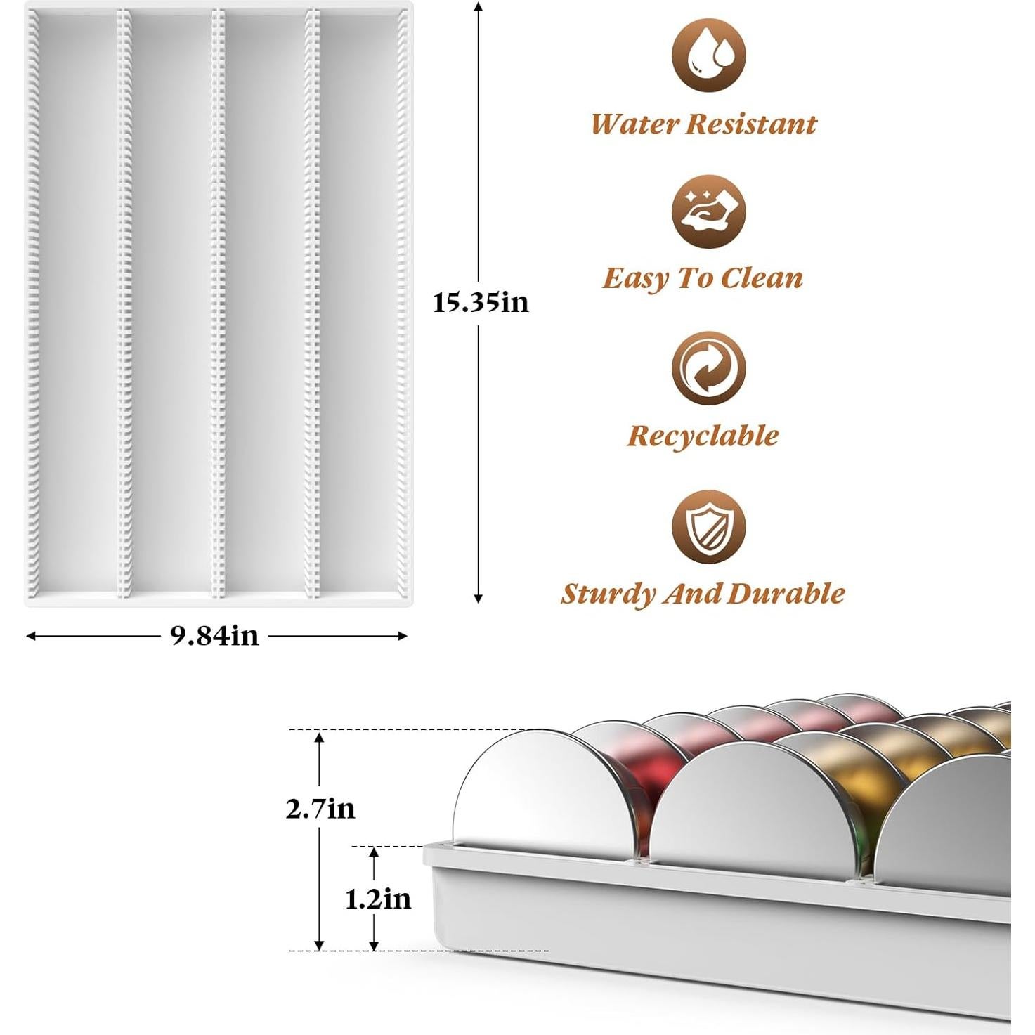 Soporte de Almacenamiento para Cápsulas Nespresso SZWQILIN Blanco