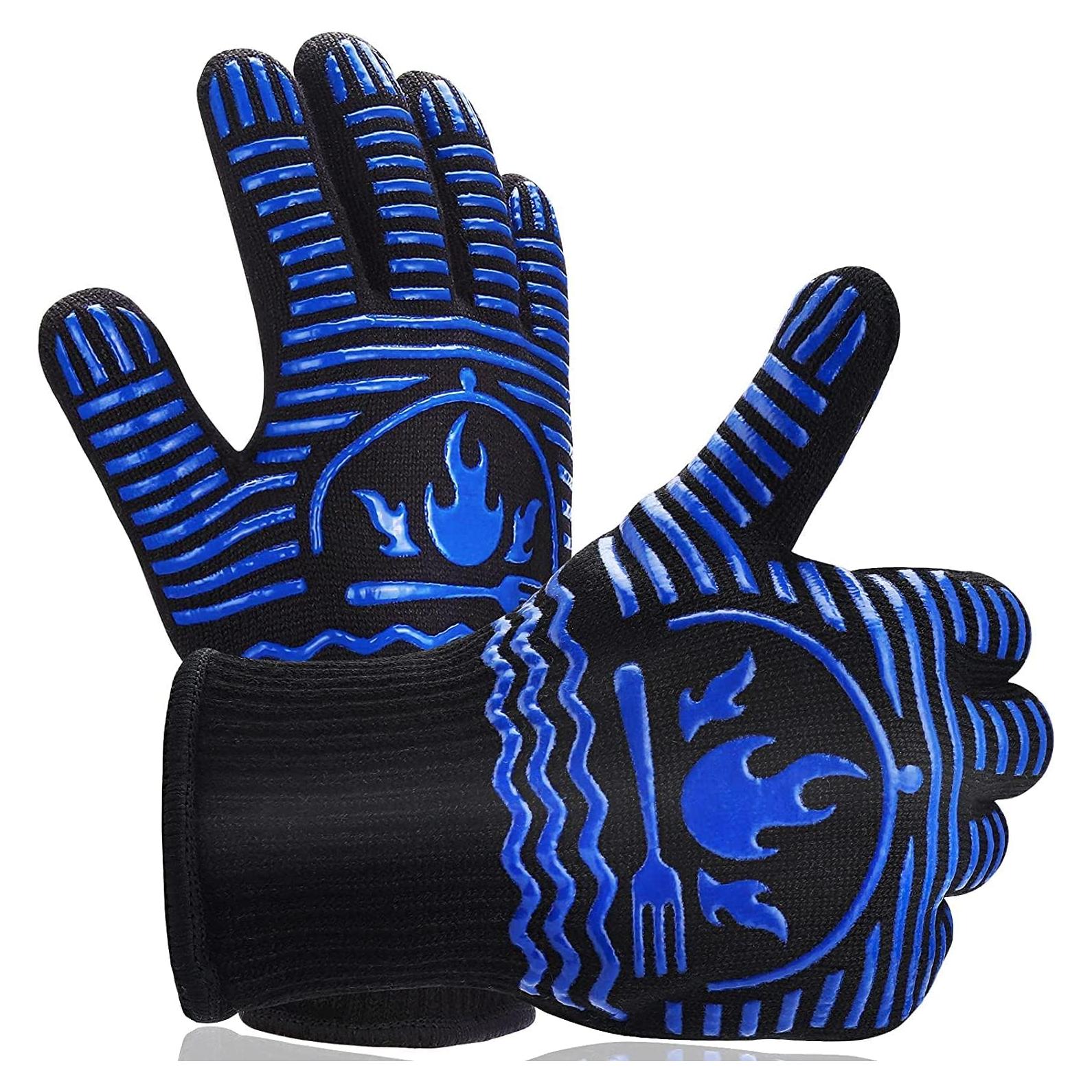 Guantes de BBQ Recoty 28cm Silicona Antideslizantes 800°C