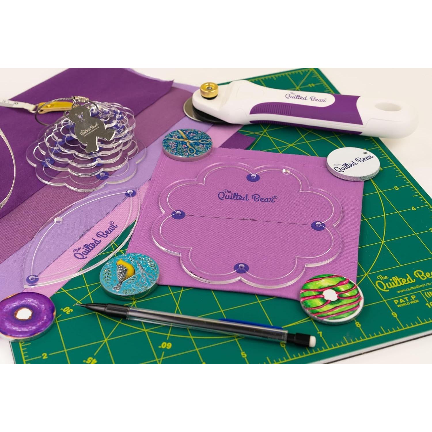 Plantillas de Acolchado The Quilted Bear - Juego de 11 Tamaños