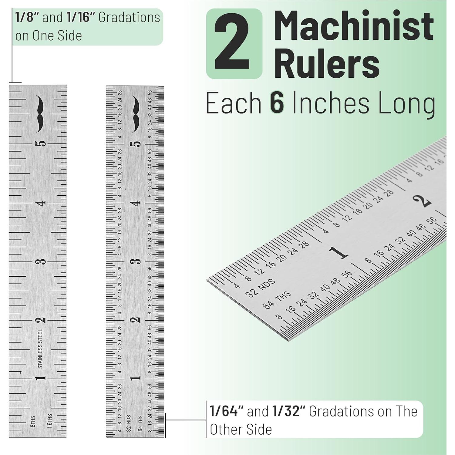 Regla de Maquinista Mr. Pen 15.24 cm Acero Inoxidable 2 Pzas