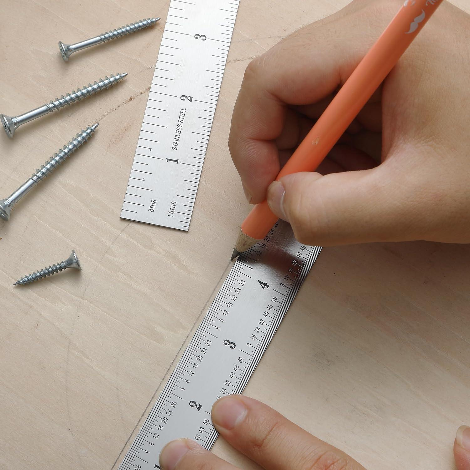 Regla de Maquinista Mr. Pen 15.24 cm Acero Inoxidable 2 Pzas