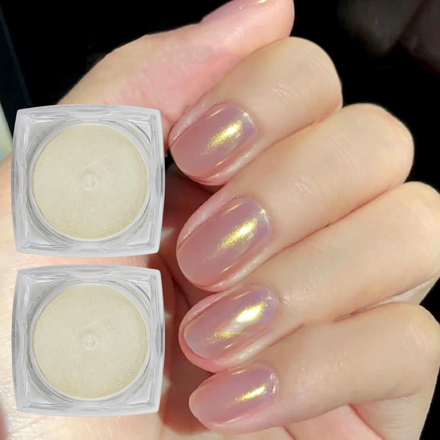 Polvo de Uñas de Cromo Perla Charming May 2 Pcs Aurora