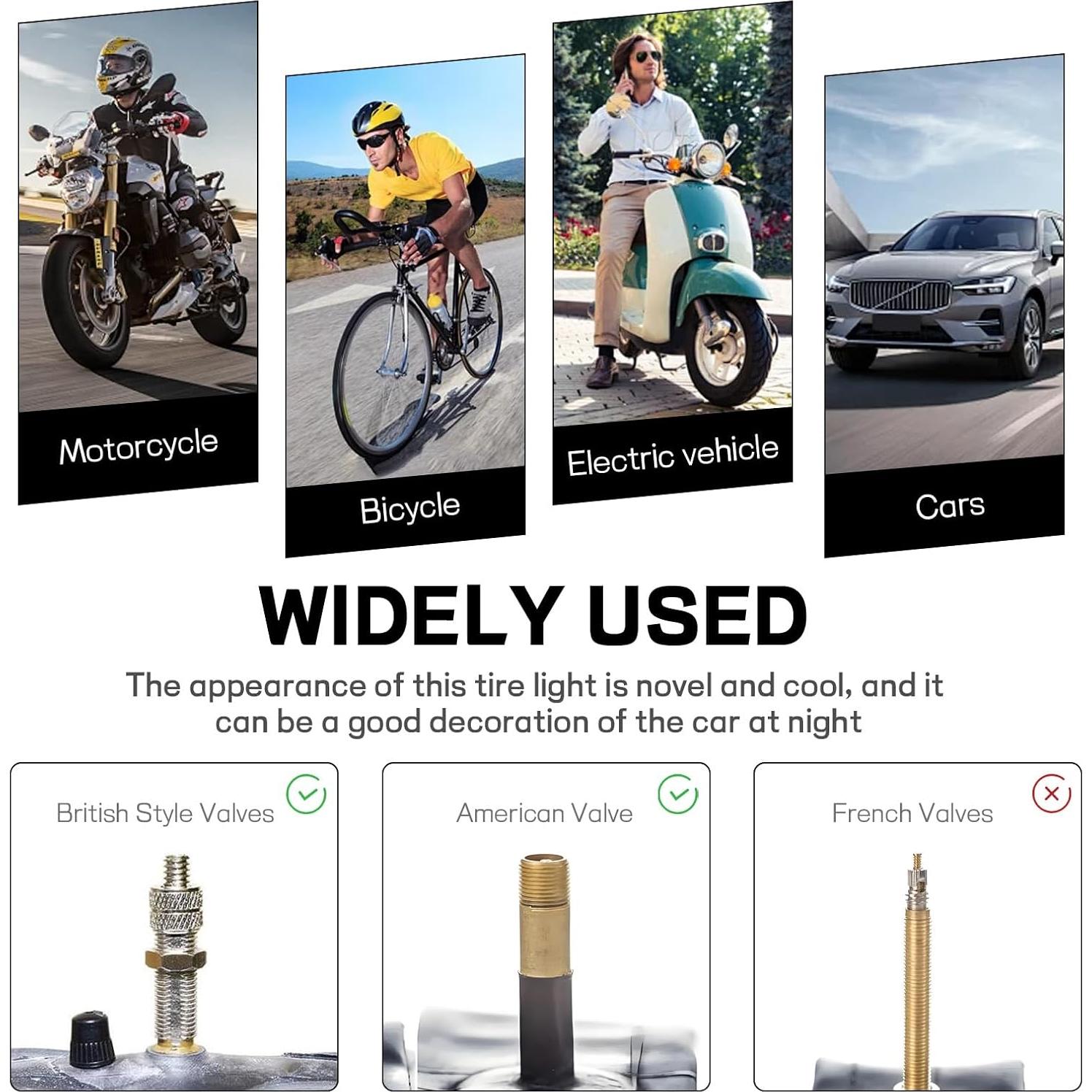 6 Luces de Válvula LED Wogomz para Neumáticos de Coche Azul