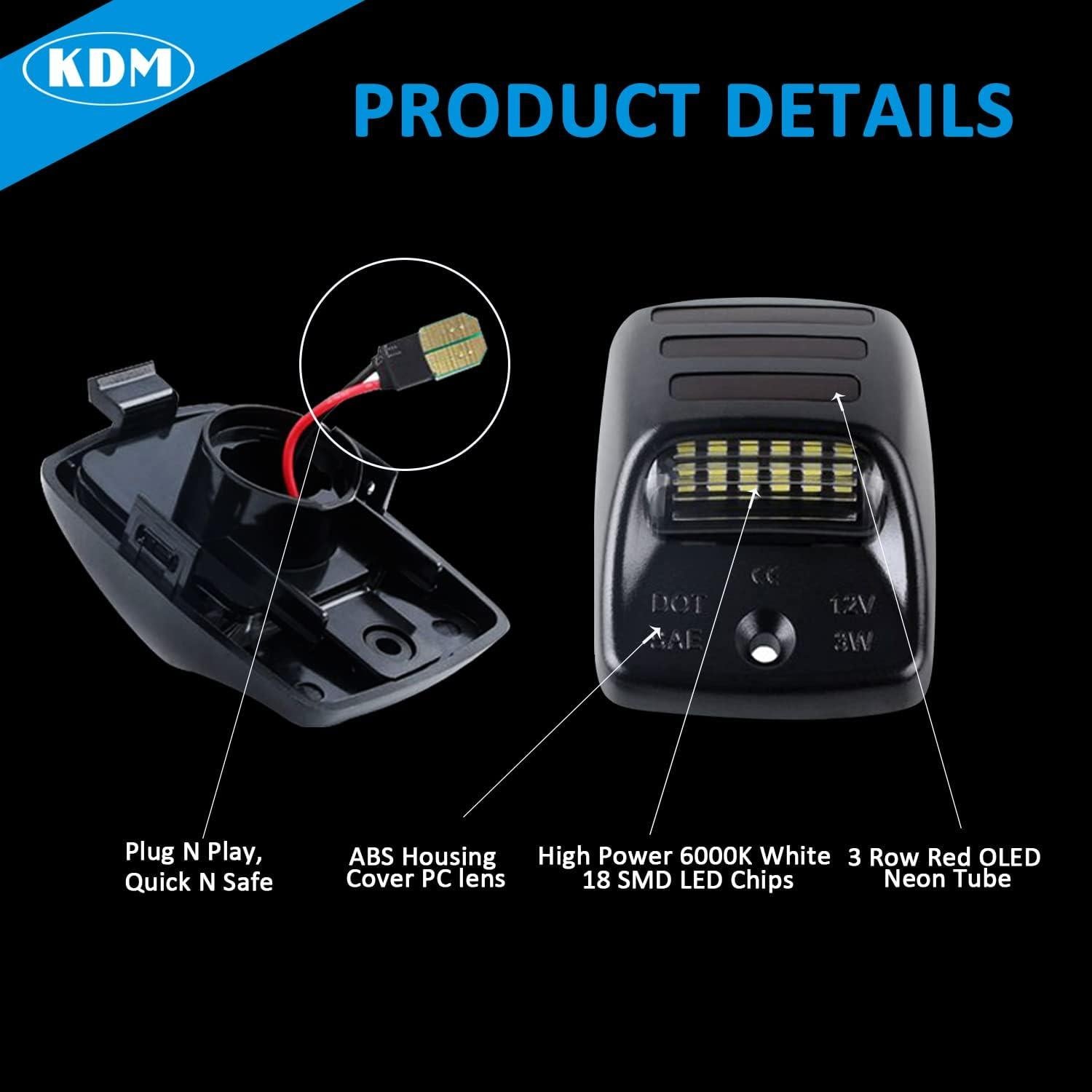 KDM Luz de Placa de Licencia LED Toyota Tacoma 2005-2015