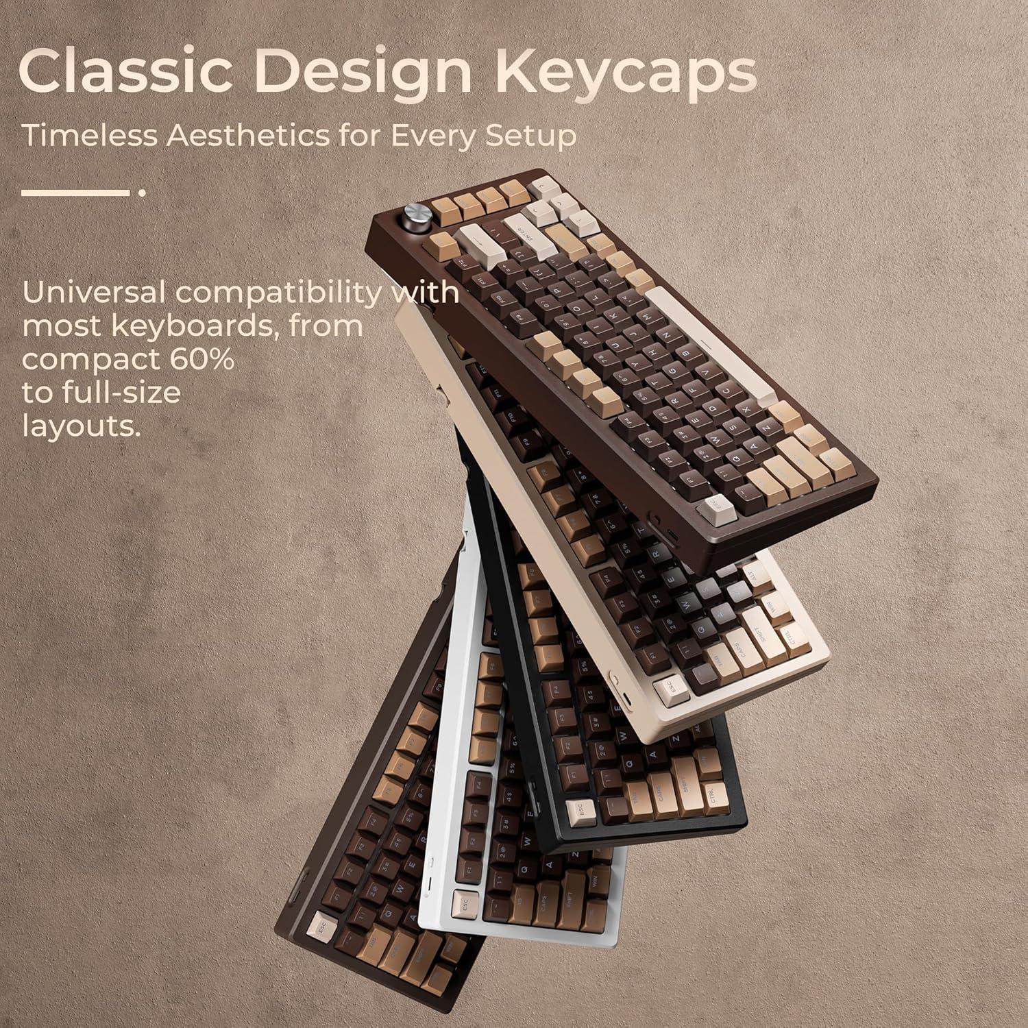 XVX Brillantes Keycaps 133 Teclas PBT Marrón Café Compatible