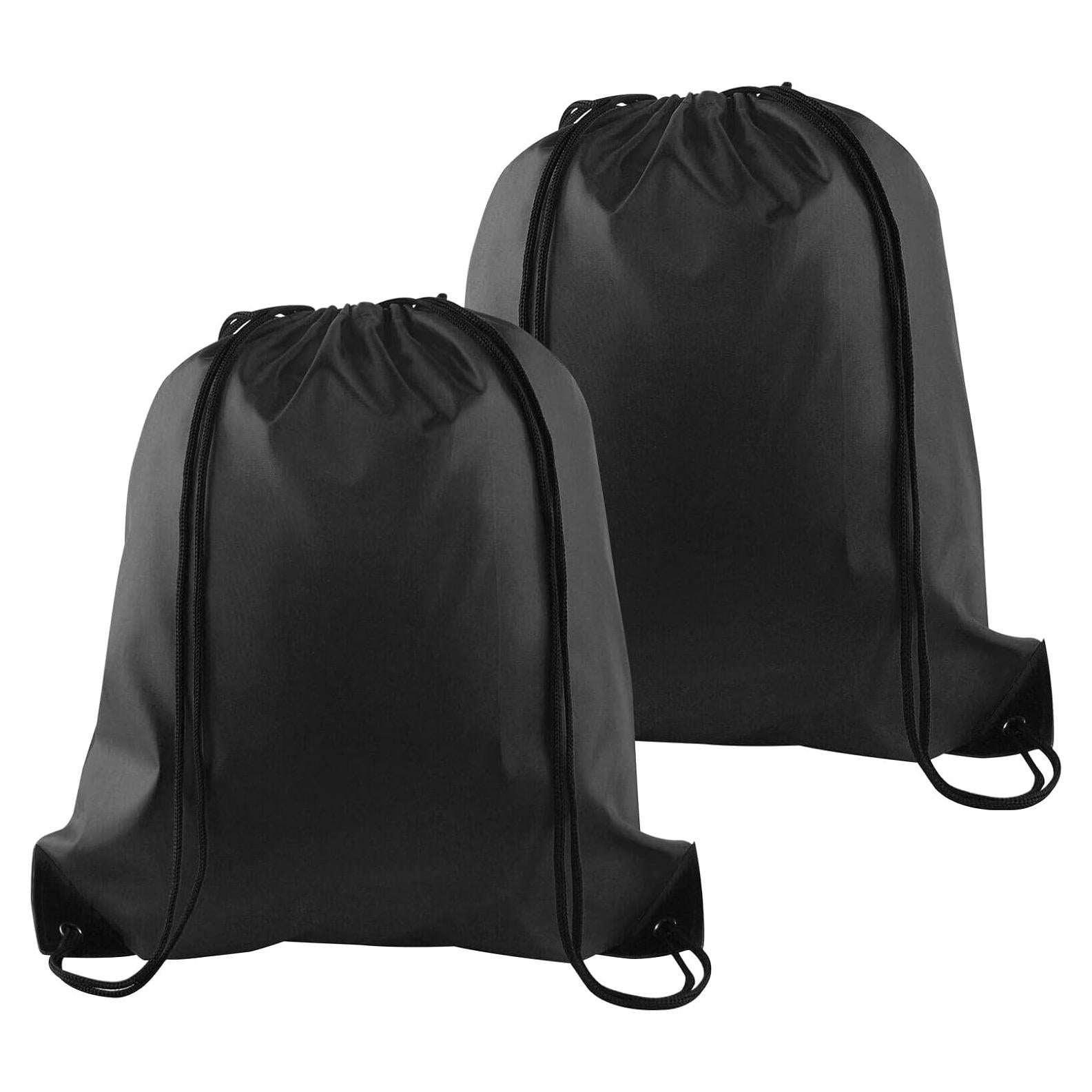 Mochilas de Cuerda PLULON 2 Pcs Negras 34x40cm Reutilizables
