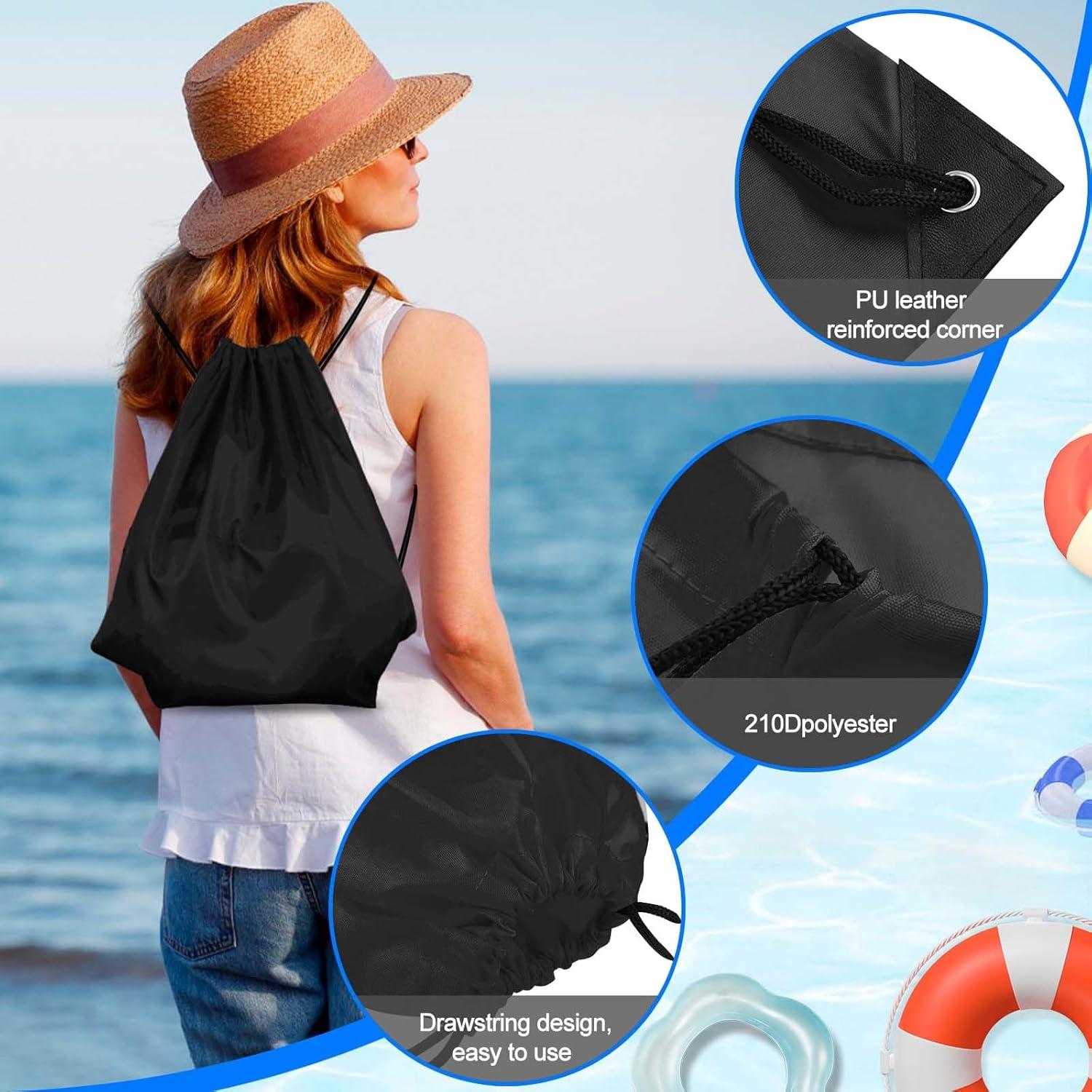 Mochilas de Cuerda PLULON 2 Pcs Negras 34x40cm Reutilizables