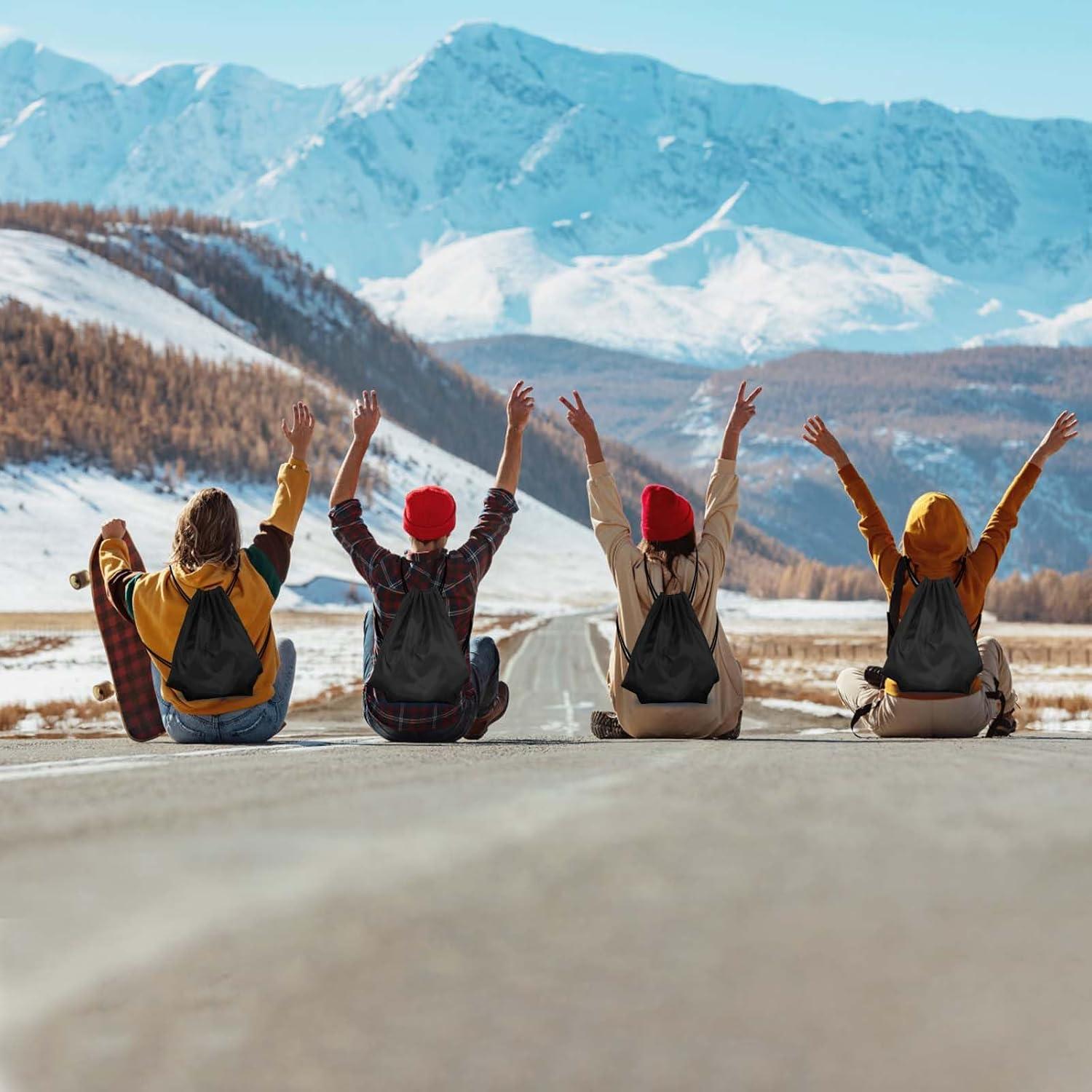 Mochilas de Cuerda PLULON 2 Pcs Negras 34x40cm Reutilizables