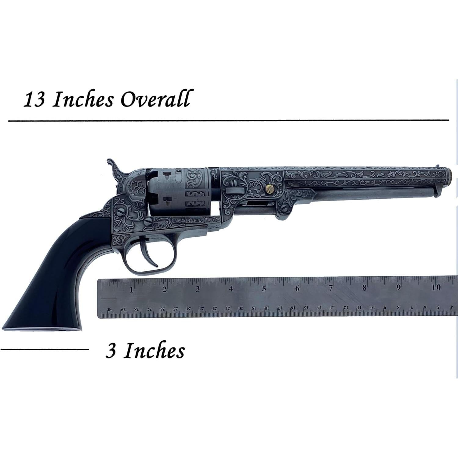 Revólver Decorativo Estilo Oeste Marino PS US Gris