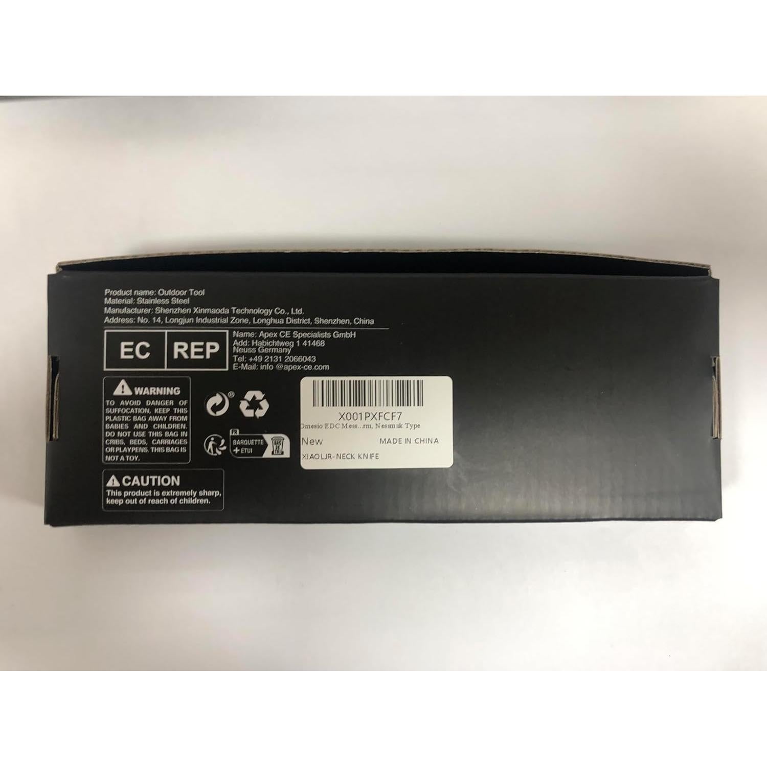 Cuchillo de Cuello Omesio ZLJR, Acero D2, 14.76 cm, Funda Kydex