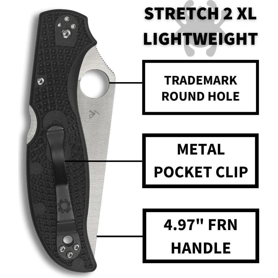 Cuchillo de bolsillo Spyderco Stretch 2 XL con hoja VG-10 8.71 cm