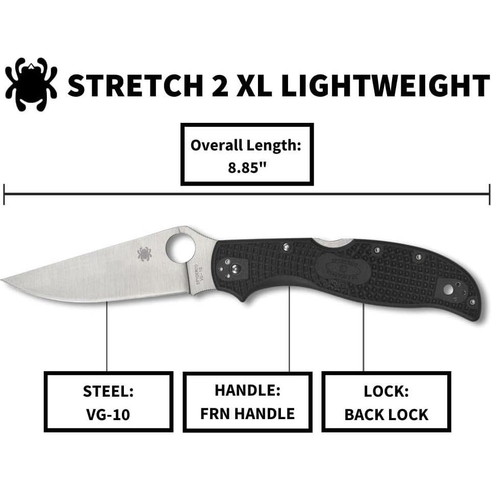 Cuchillo de bolsillo Spyderco Stretch 2 XL con hoja VG-10 8.71 cm