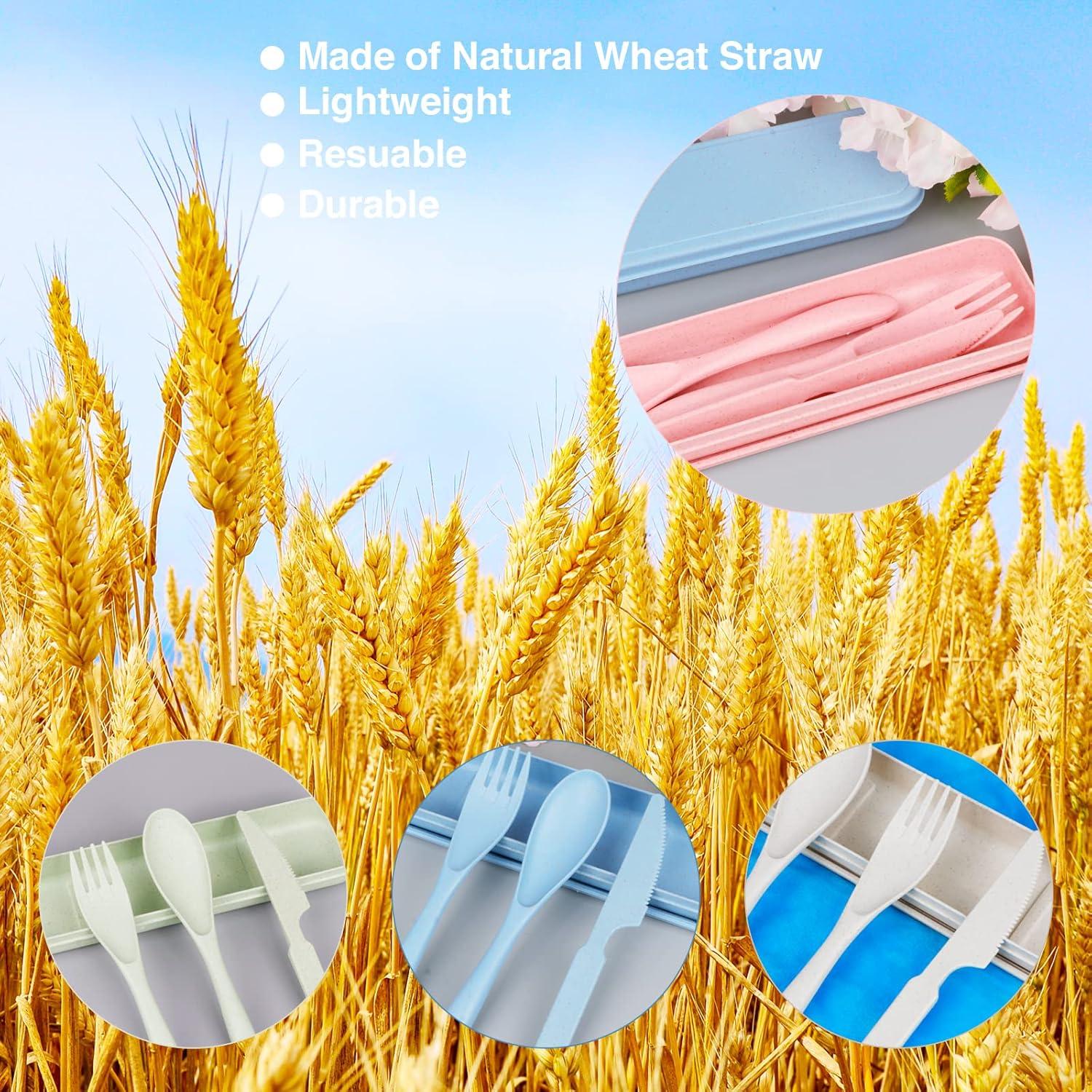 Juego de Utensilios de Viaje Ecológicos YDYTOP Beige 3 Piezas