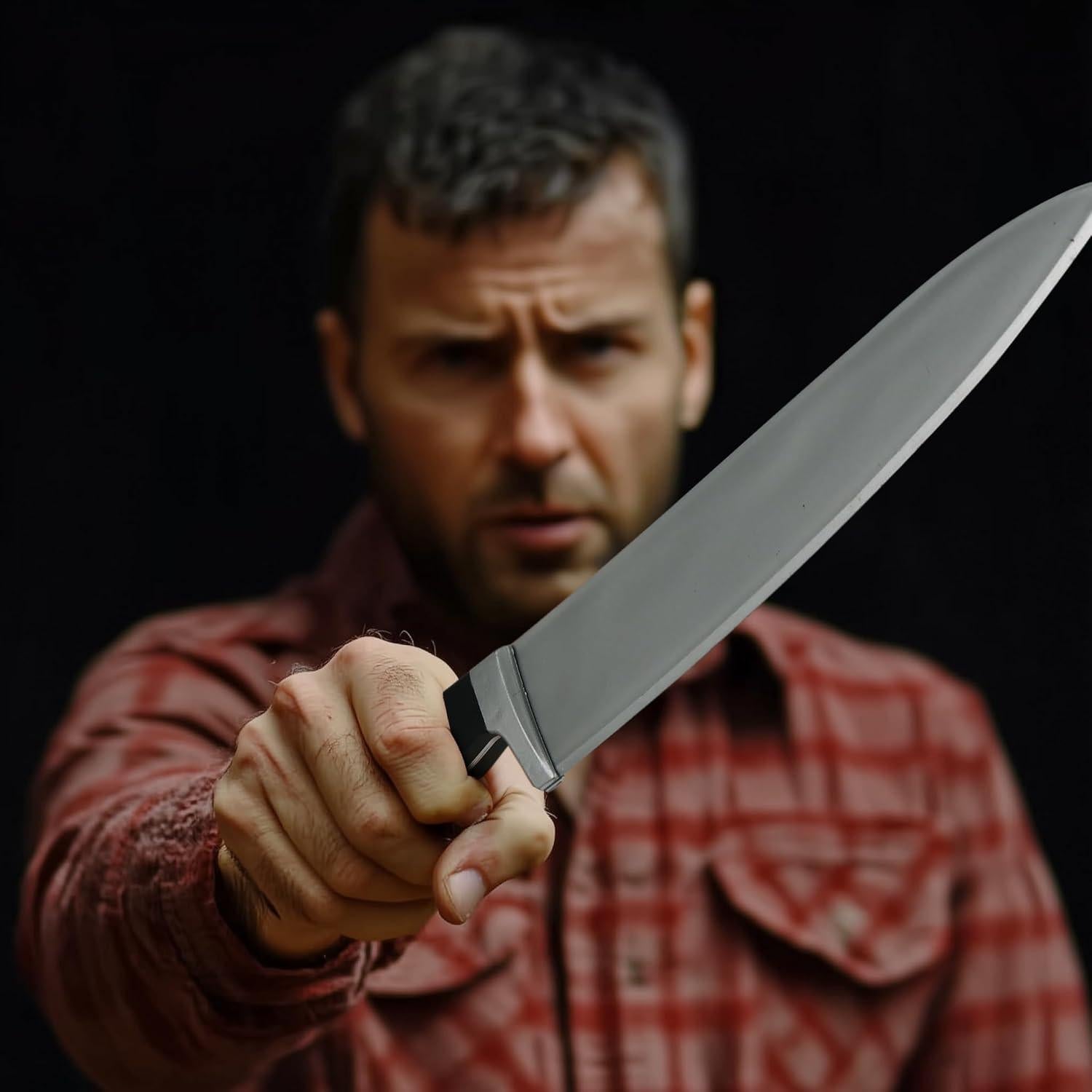 Cuchillo Falso de Carnicero UQJE 30 cm Halloween Cosplay