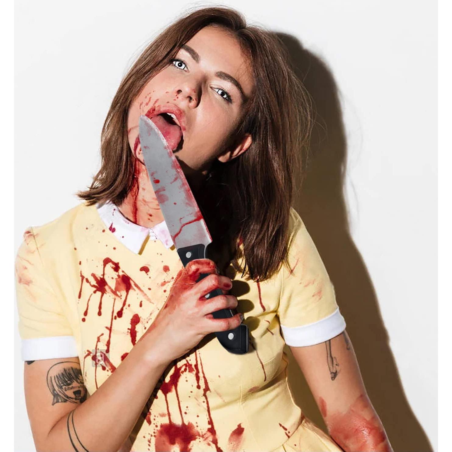 Cuchillo Falso de Carnicero UQJE 30 cm Halloween Cosplay