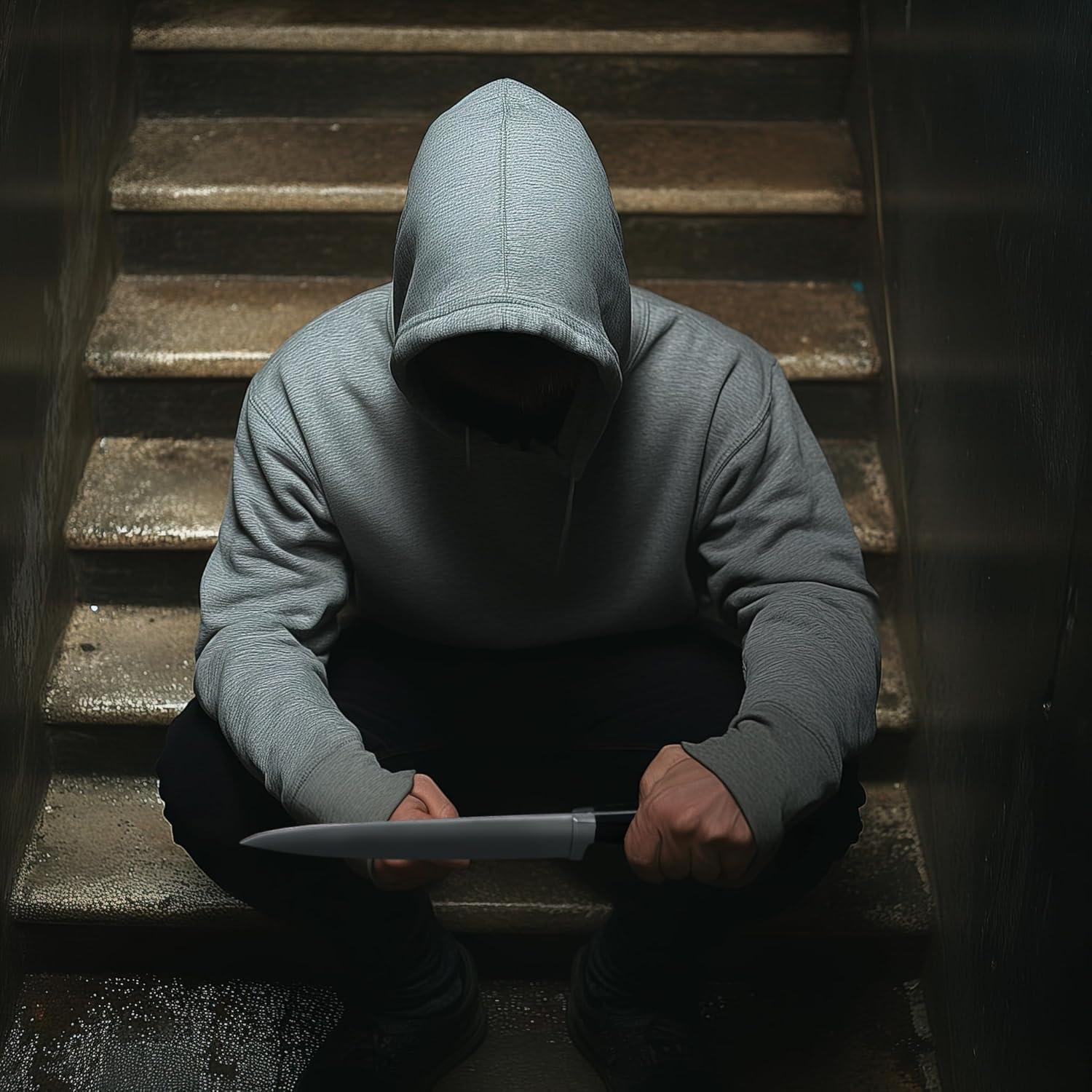 Cuchillo Falso de Carnicero UQJE 30 cm Halloween Cosplay