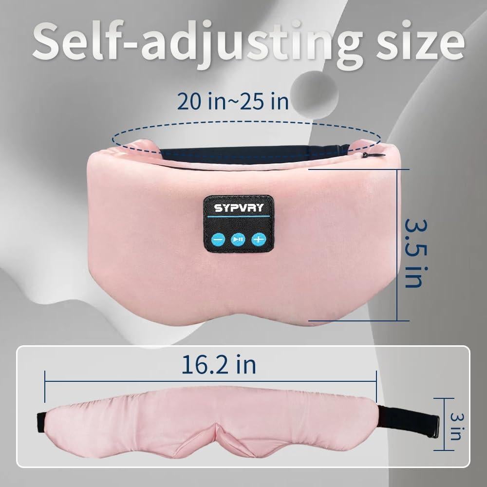 Máscara de Sueño Bluetooth SYPVRY Rosa con Auriculares Inalámbricos