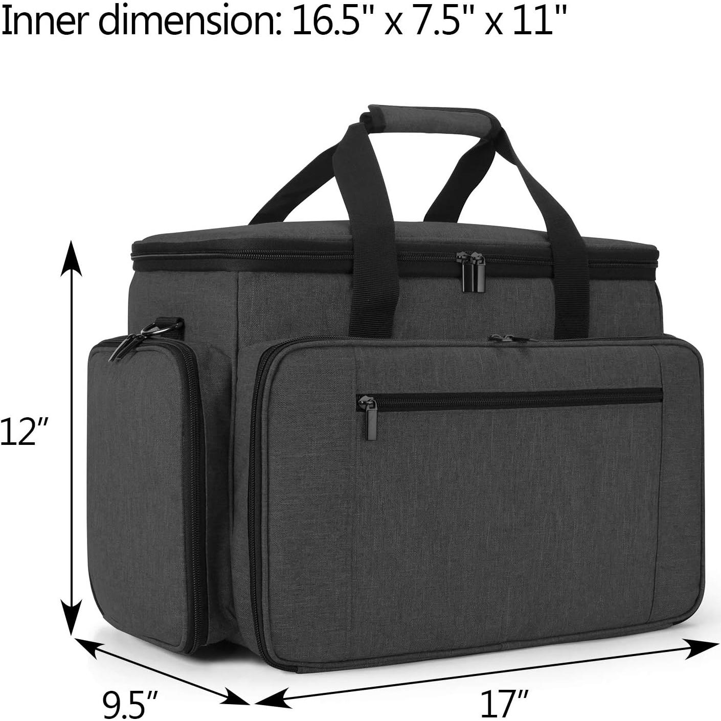 LUXJA Bolsa de Viaje para Máquina de Coser Negra con Almohadilla