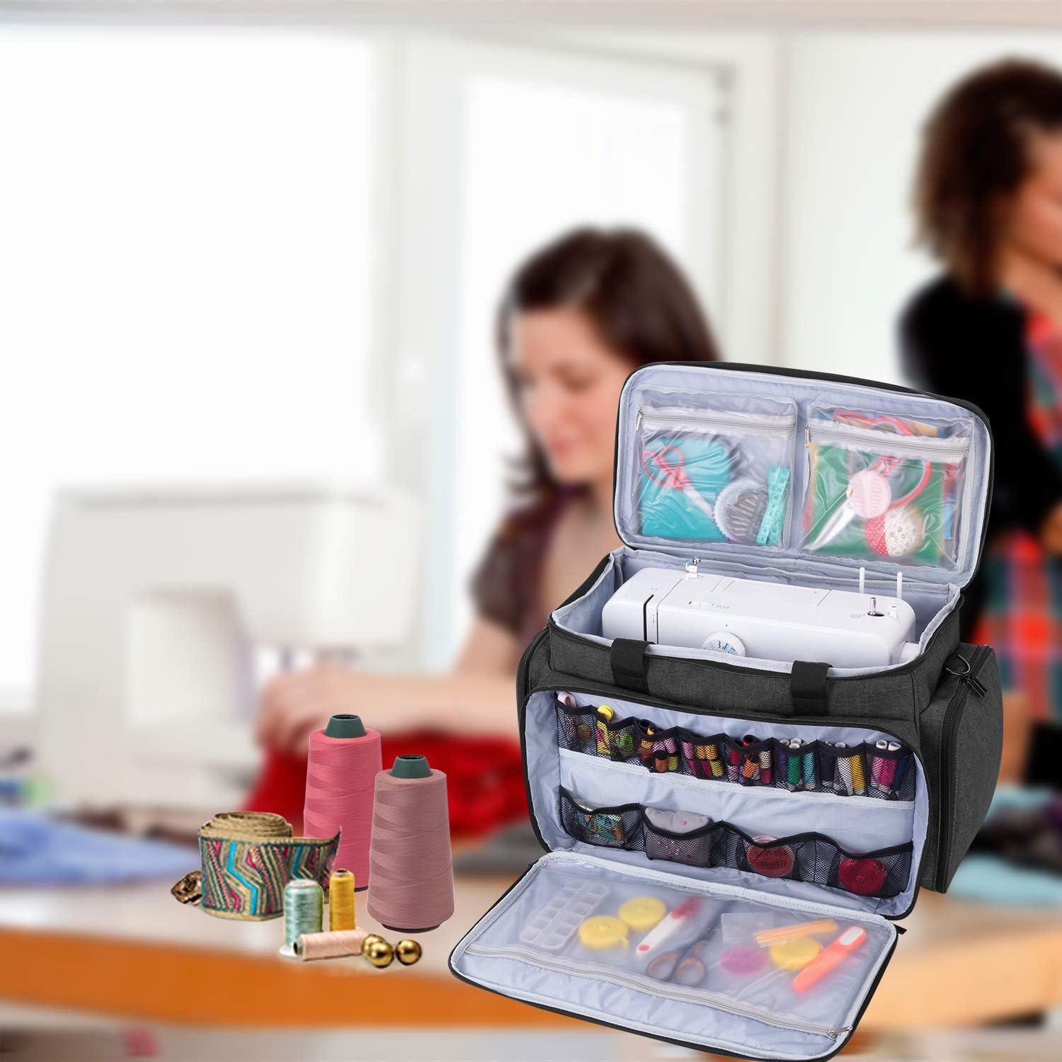 LUXJA Bolsa de Viaje para Máquina de Coser Negra con Almohadilla