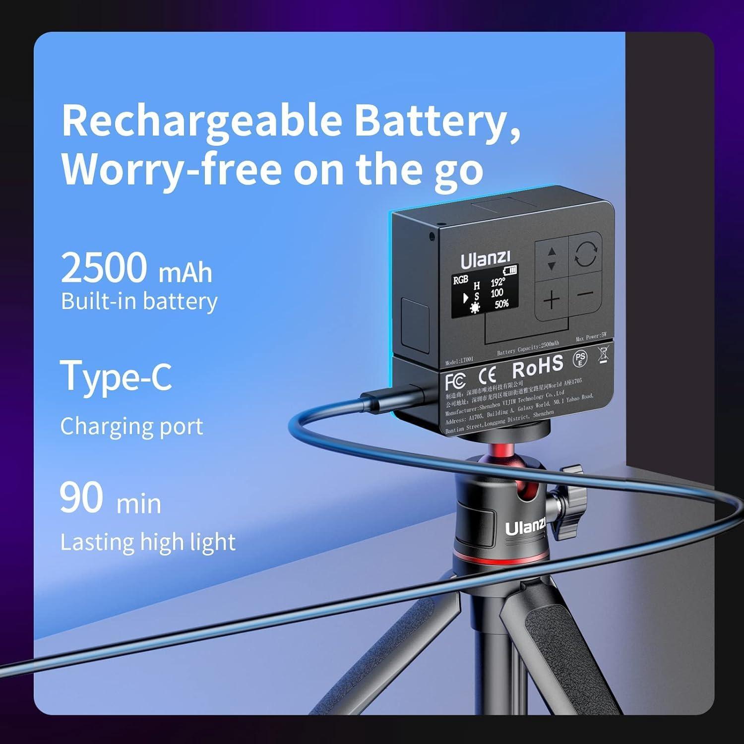 Luz de Video LED RGB Ulanzi VL49 Pro 2500-9000K Recargable