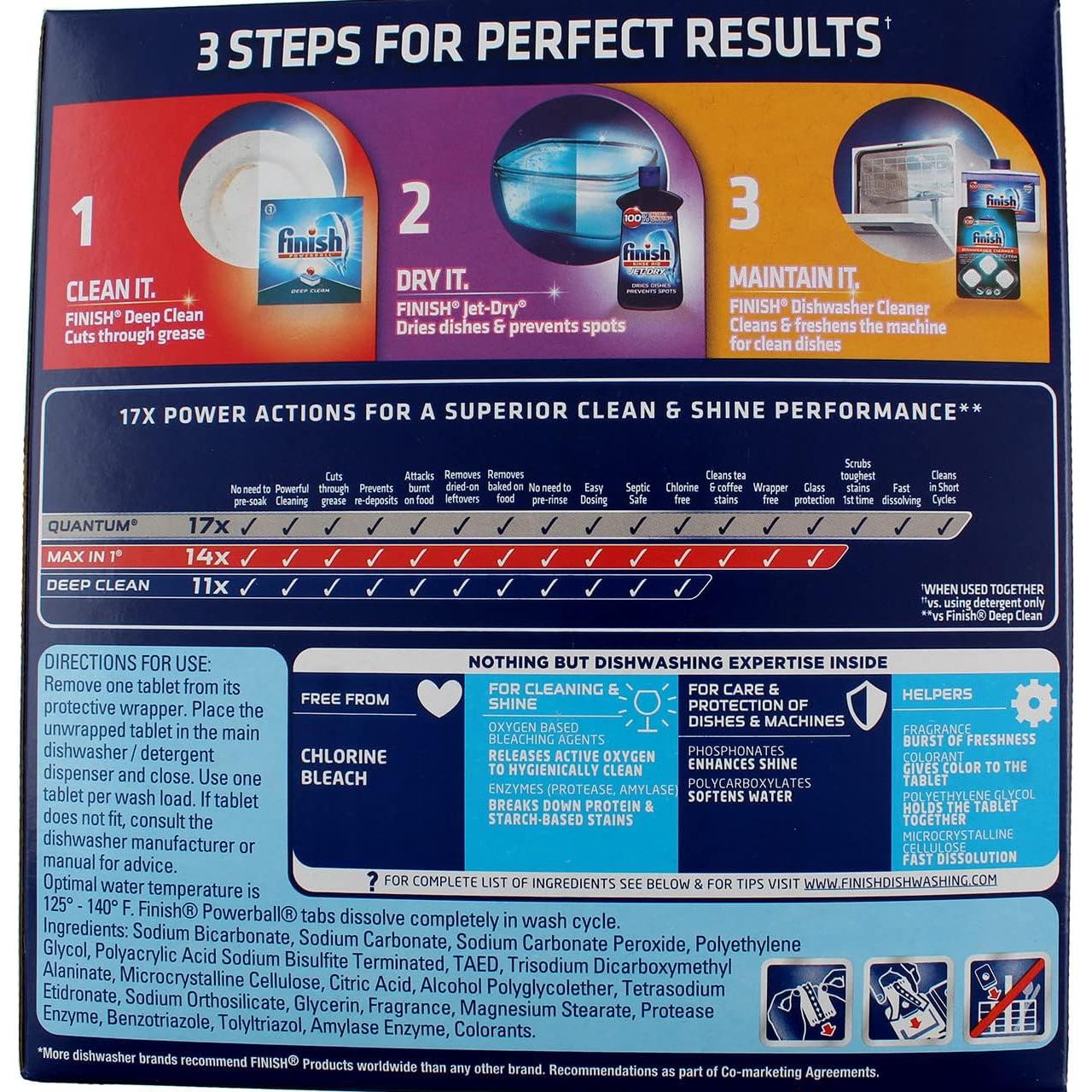 Tabletas de Detergente para Lavavajillas Finish Powerball Fresco 85ct