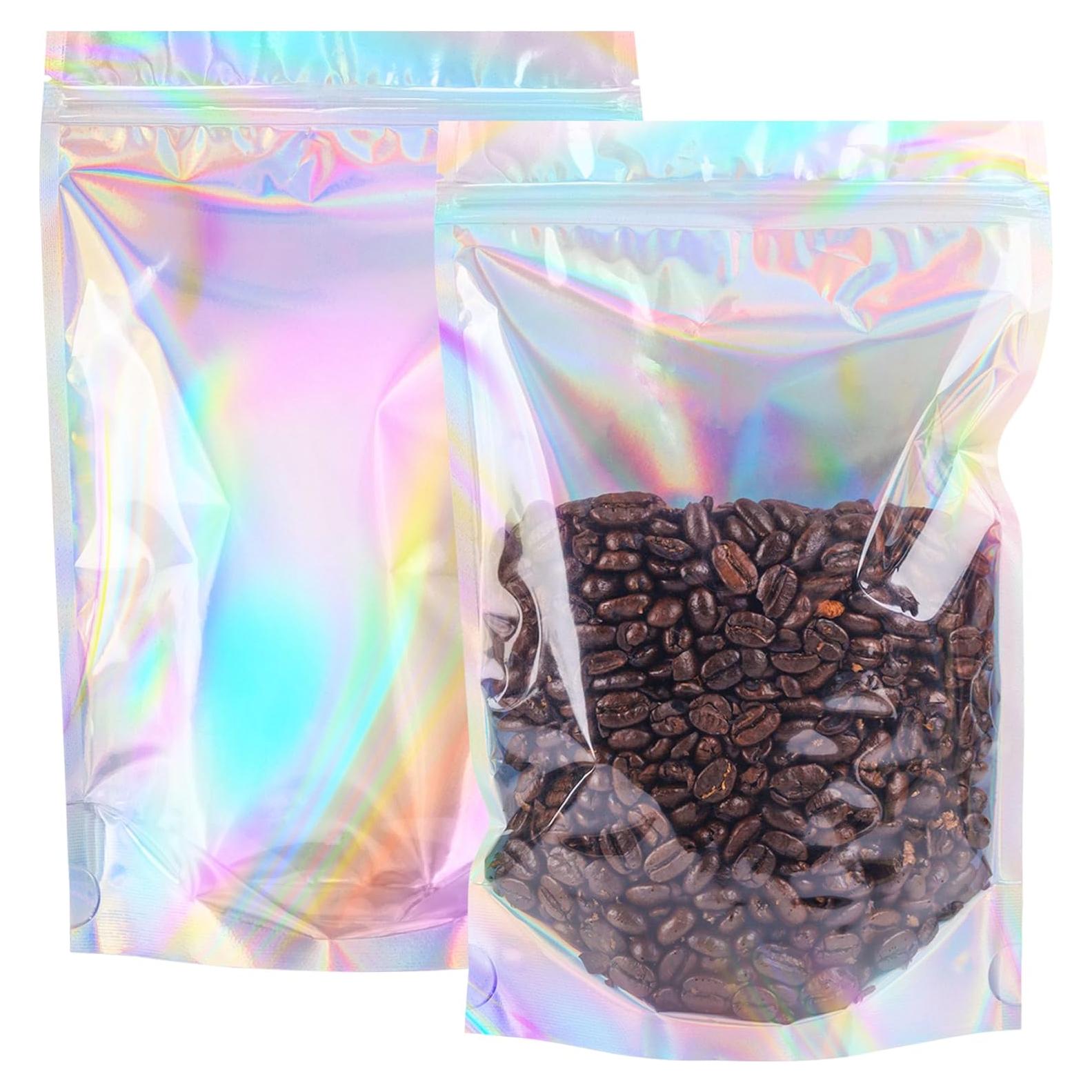 Bolsas de Mylar Holográficas Reutilizables NPLUX 50 Unidades 12.7x20.3CM