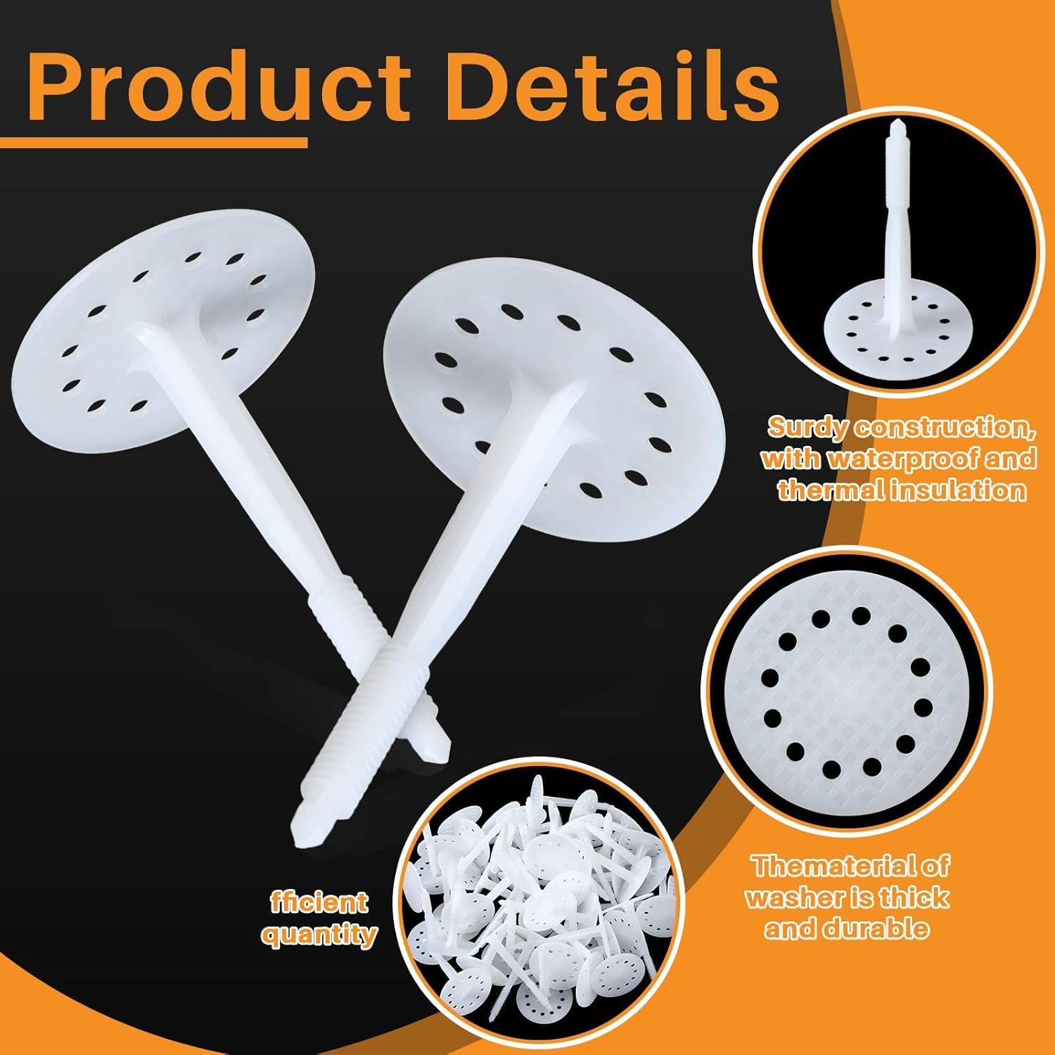 100 Sujetadores de Aislamiento Plástico Wonderjune 10 cm