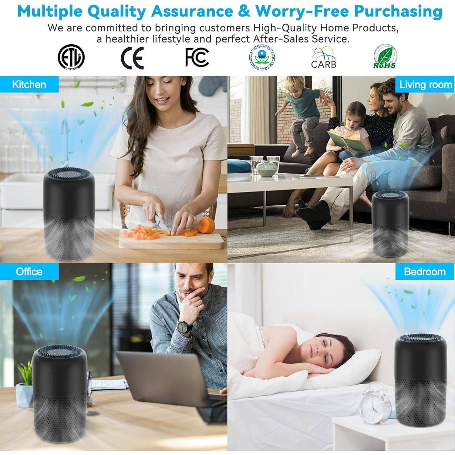 Purificador de Aire KJ50 H13 HEPA Silencioso 20dB para Dormitorio