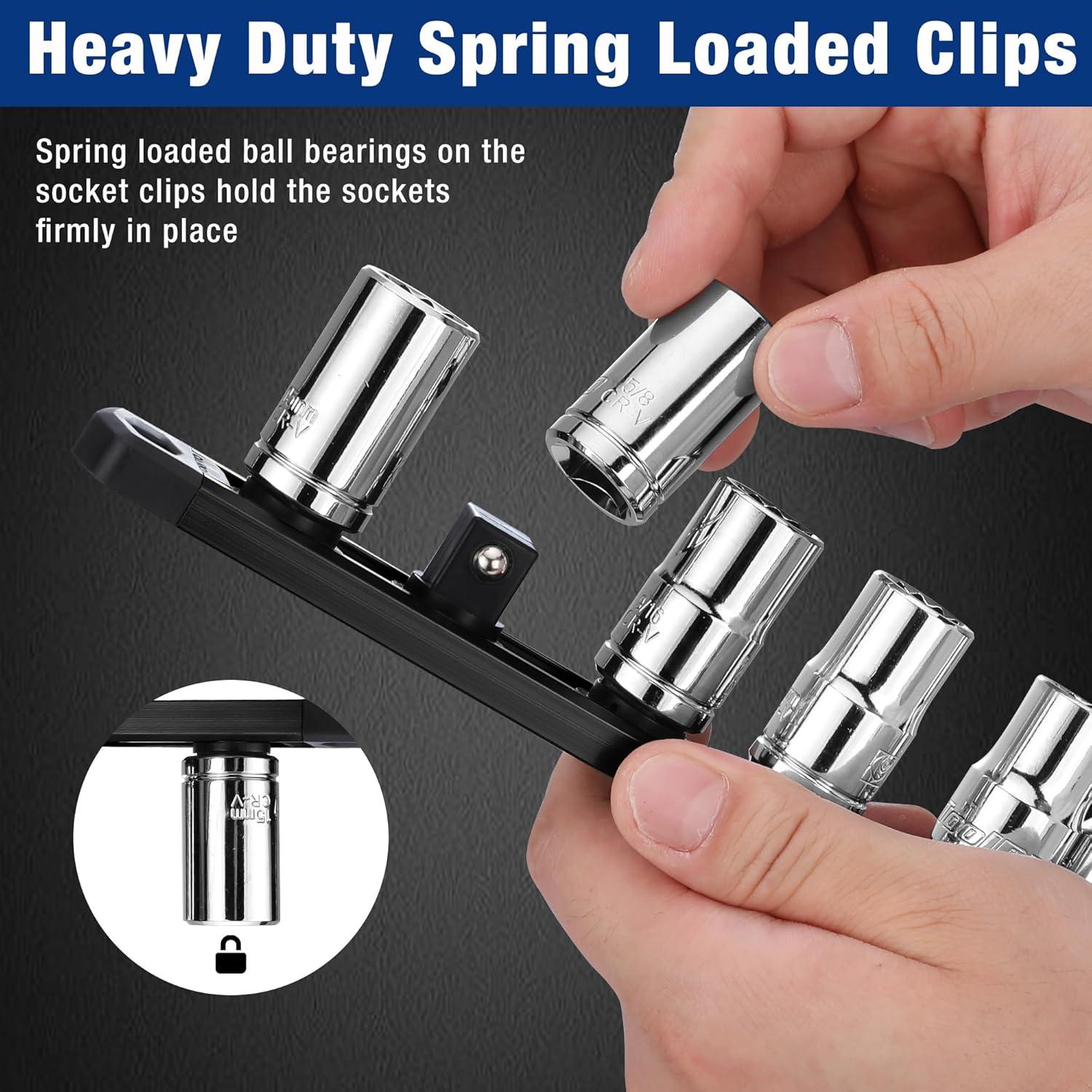 Organizador de Enchufes Magnético WORKPRO 33.5 cm Negro x 10 Clips