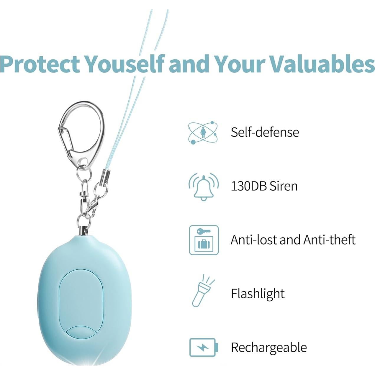 Alarma de Seguridad Portátil Mingvsky PF-702 130 dB USB