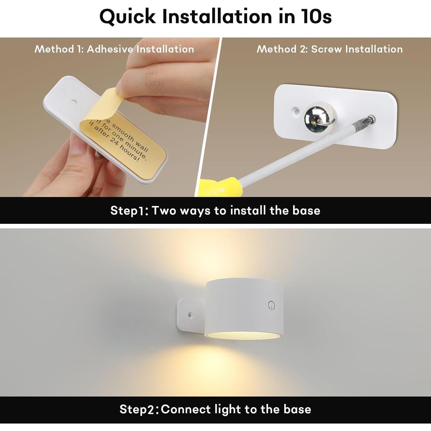 Aplique de Pared Inalámbrico Lightess SH-C6104C RGB Blanco