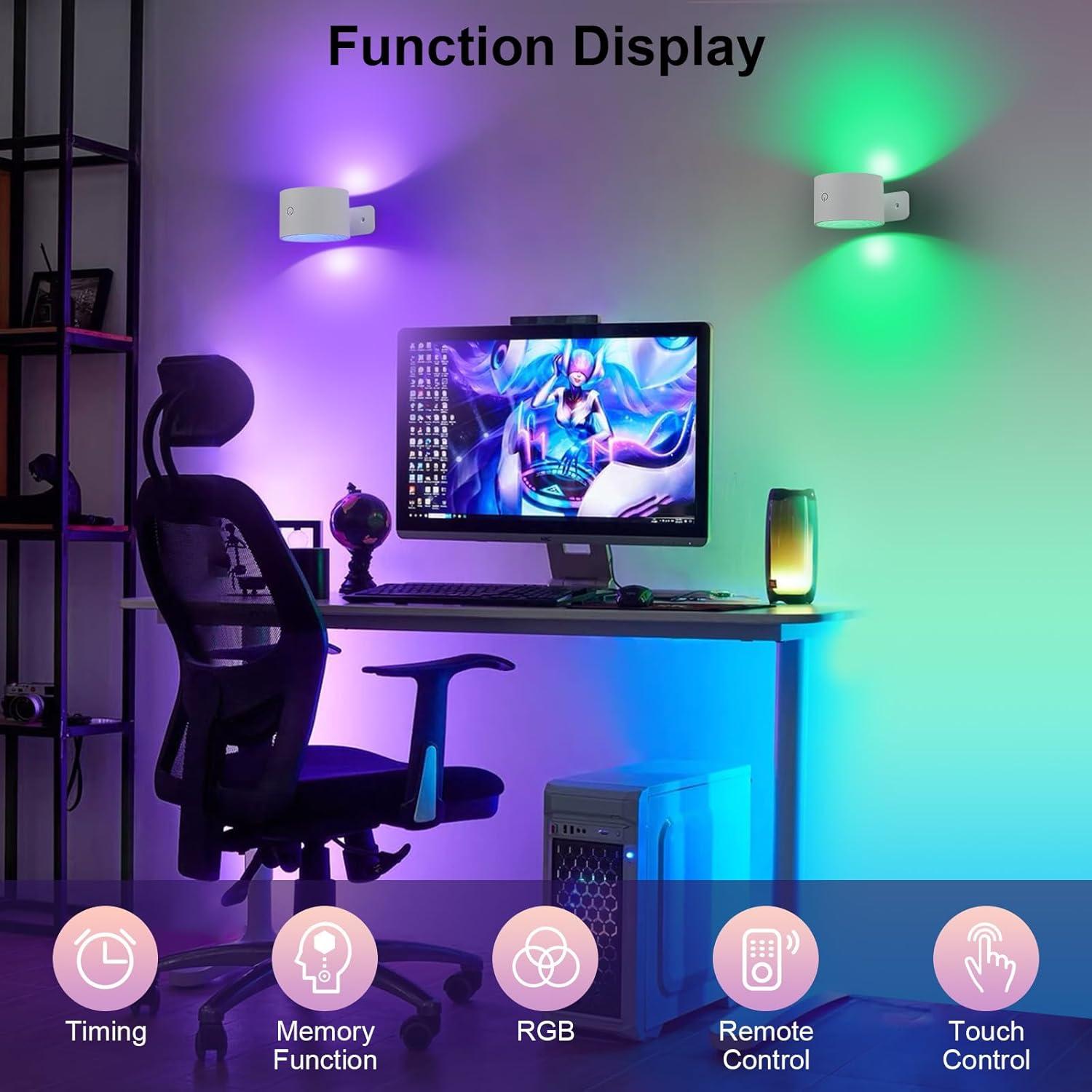 Aplique de Pared Inalámbrico Lightess SH-C6104C RGB Blanco