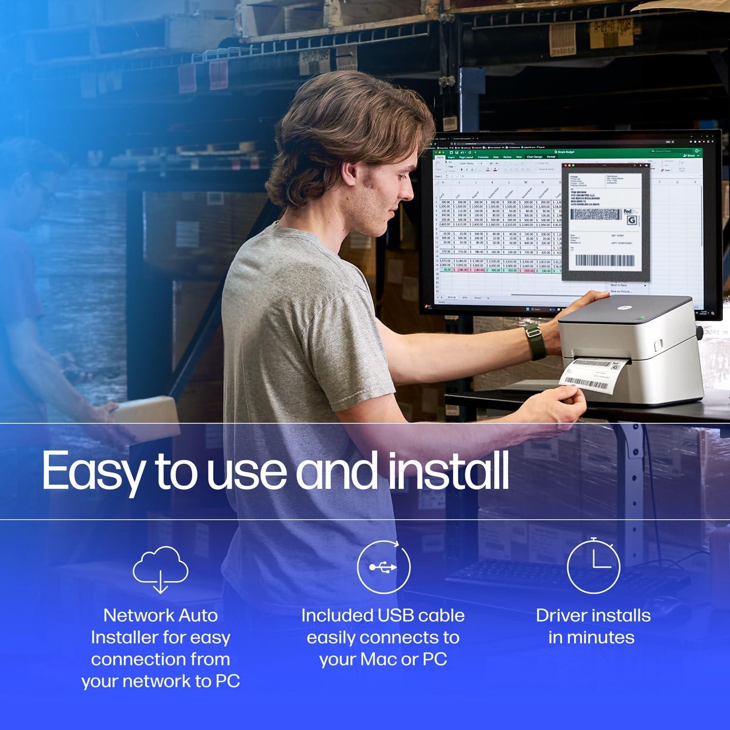 Impresora de Etiquetas Térmicas HP Grado Industrial 203 DPI