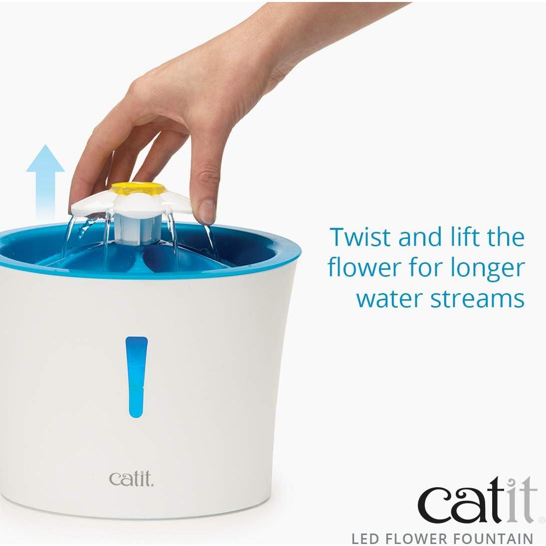 Fuente de Agua LED para Gatos Catit 3L Azul con Filtro