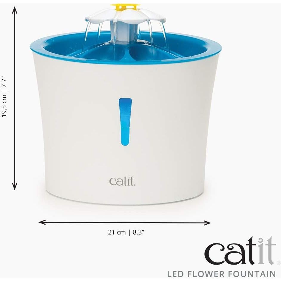 Fuente de Agua LED para Gatos Catit 3L Azul con Filtro