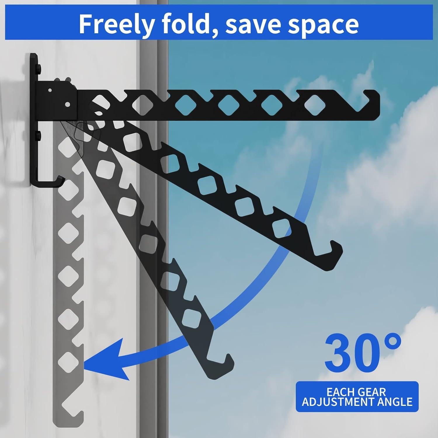 Perchero de Ropa Plegable Dancrul Negro Montado en Pared